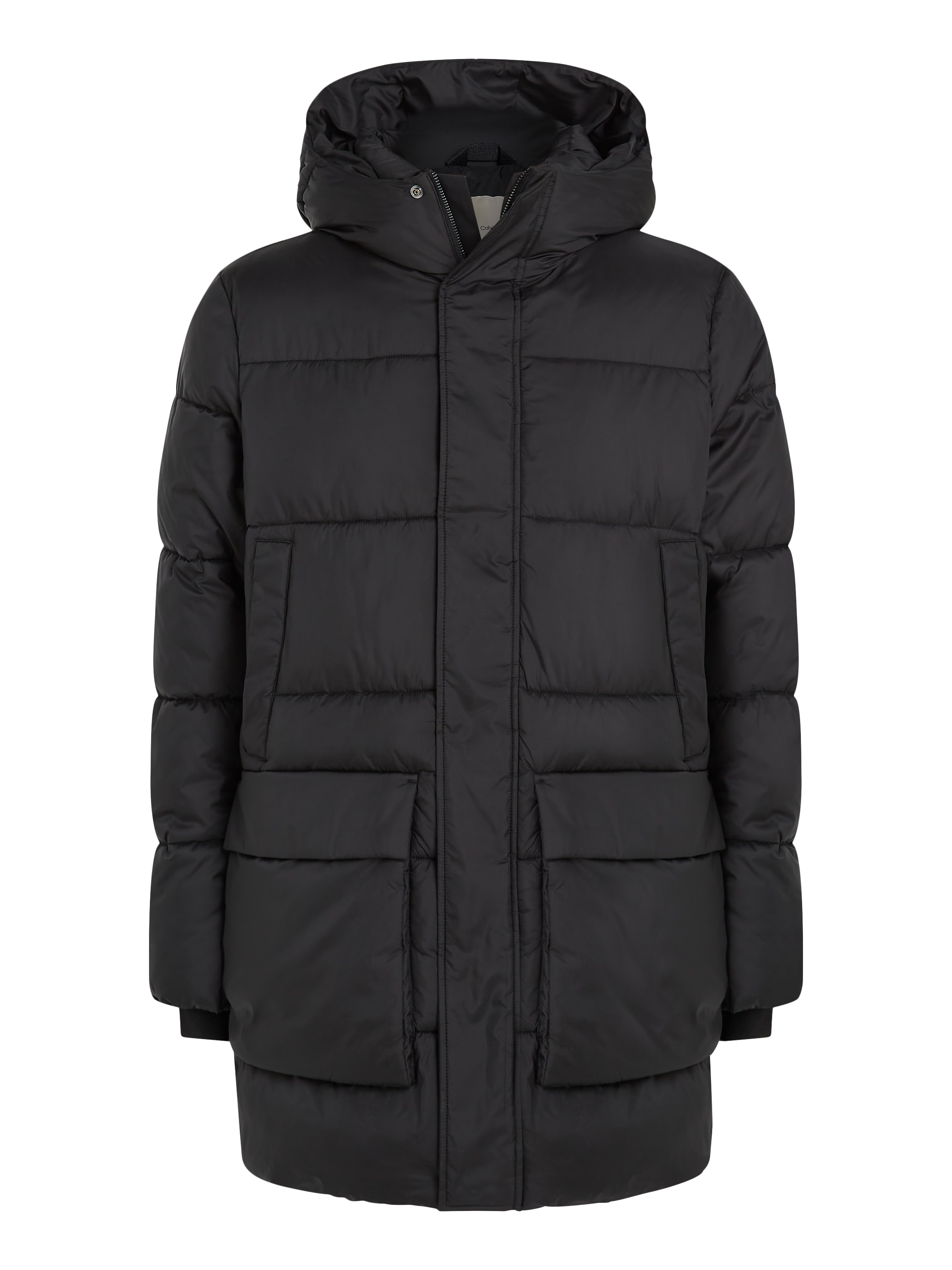 Kurzmantel »LONG HOODED QUILT PUFFER MW«, mit Logopatch