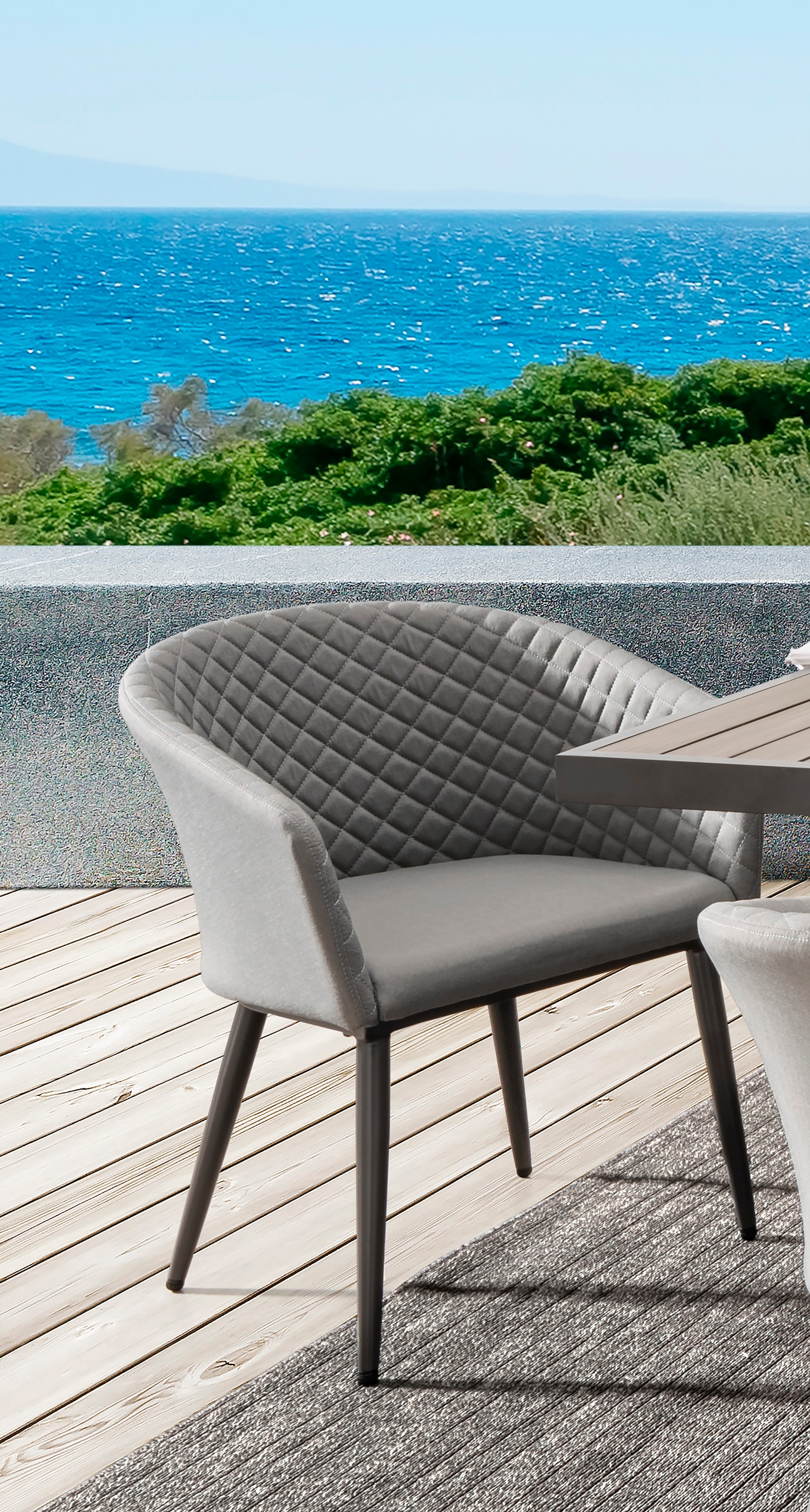 Destiny Garten-Essgruppe »MODENA IMOLA«, (5 tlg., 4x Sessel, 1x Tisch), Aluminium, Olefin, Polywood