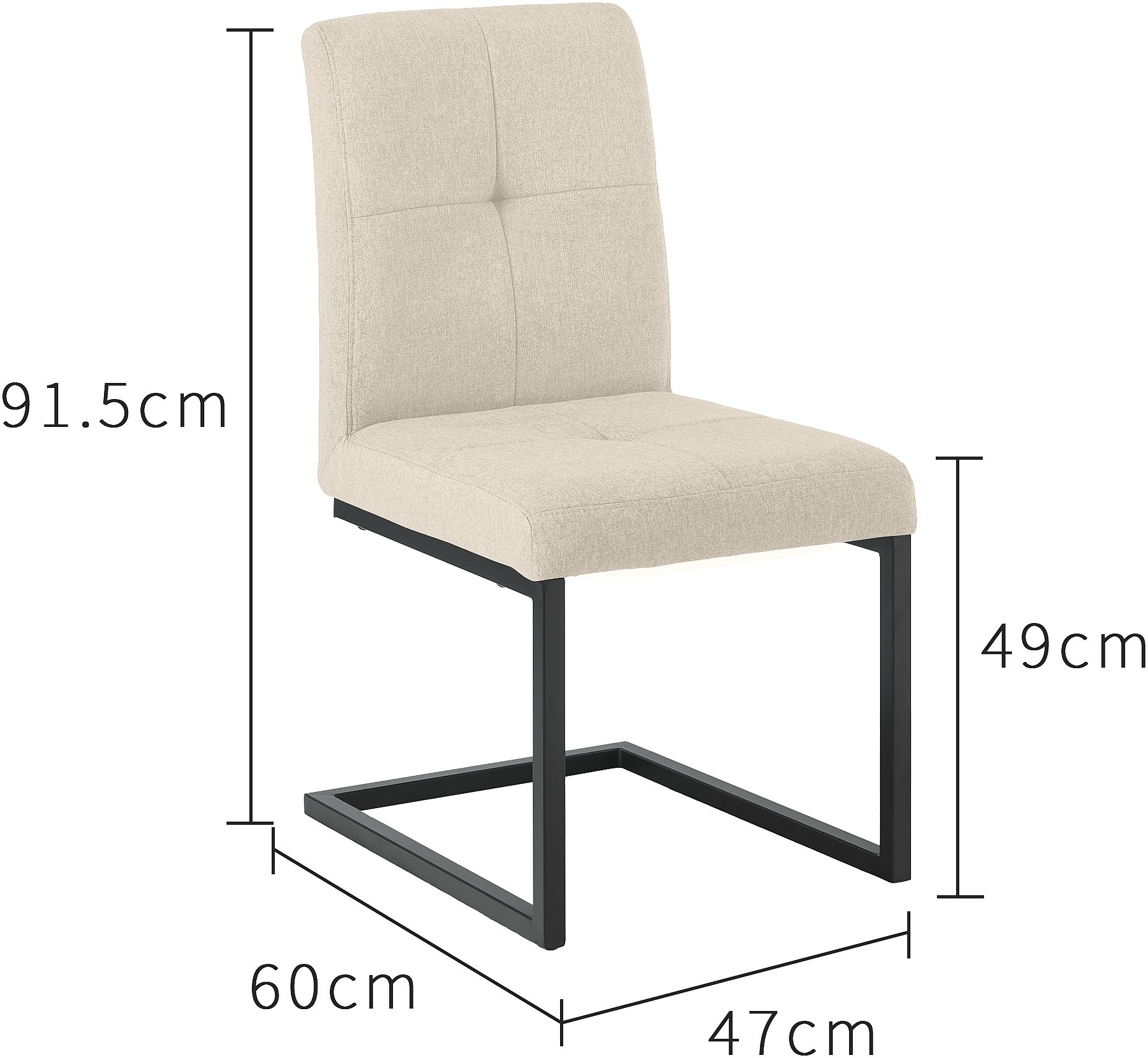 OTTO home Esszimmerstuhl »Geranie Freischwinger, Schwingstuhl« (Set) 2 Stk.mit 3D-Steppung, robustes Gestell, hochwertiger Stoff