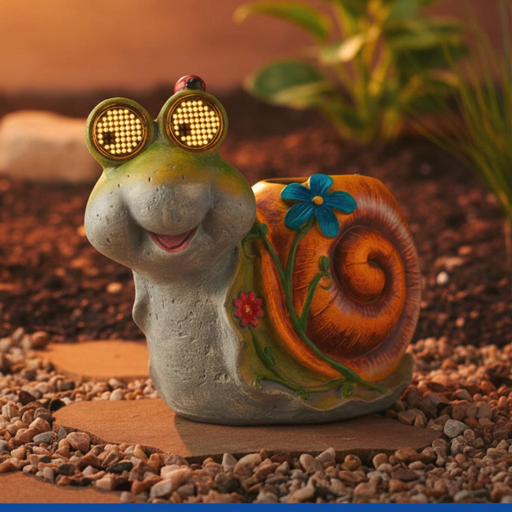 Maximex LED Dekofigur »Modell Blinky Eyes Schnecke« Warmweiß solarbetriebene Gartenfigur mit leuchtenden Augen, für Garten & Balkon