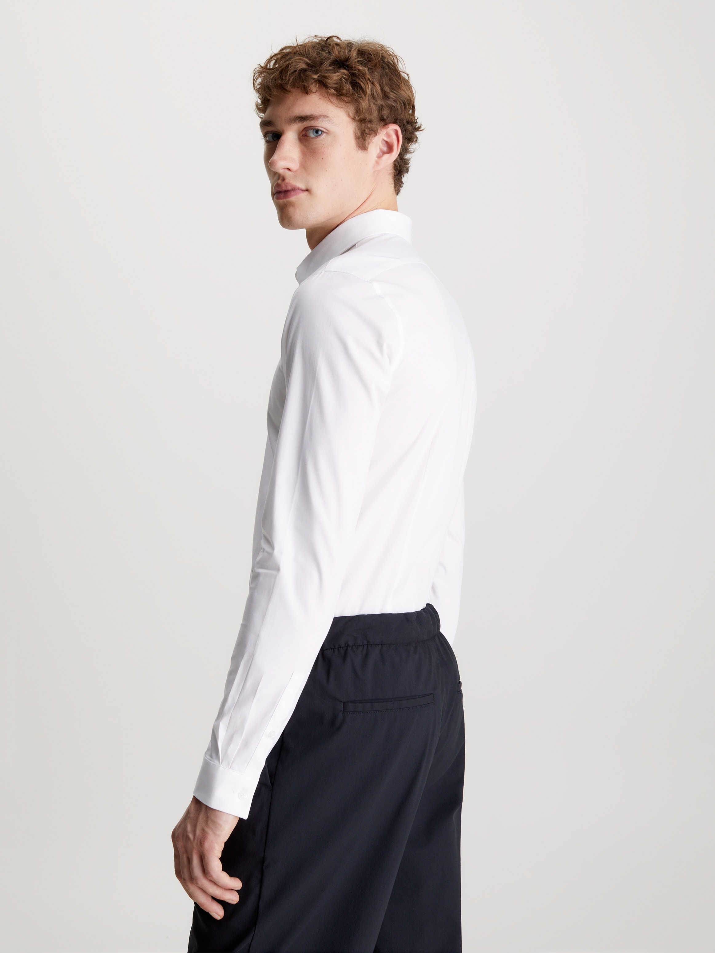 Calvin Klein Langarmhemd »POPLIN HP EXTRA SLIM SHIRT«, mit Logostickerei