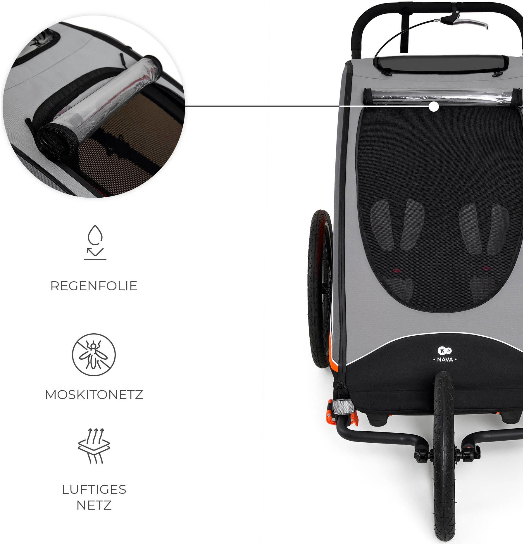 Kinderkraft Fahrradkinderanhänger »NAVA« für 2 Kinder