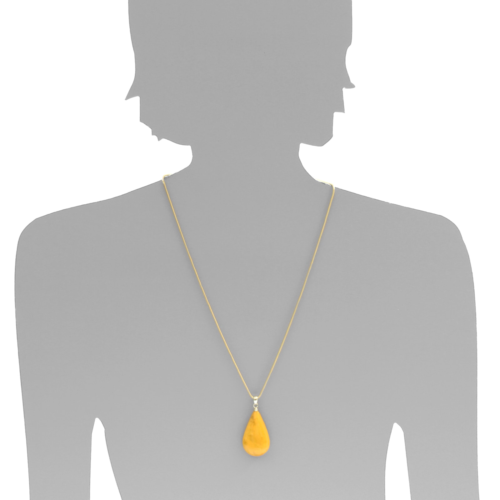 OSTSEE-SCHMUCK Kettenanhänger »- Tropfen ca. 38 mm lang - Gold 585/000 - Bernstein -,«
