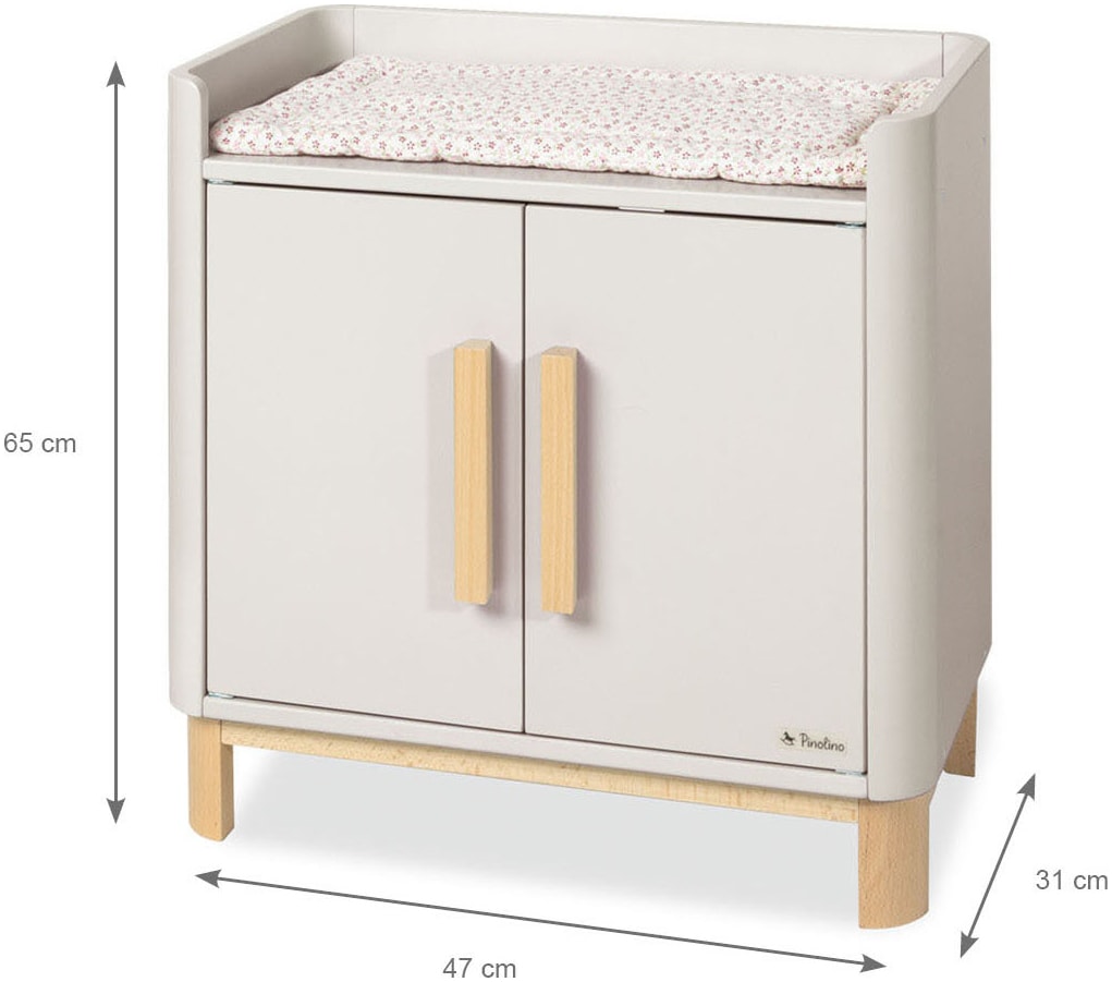 Pinolino® Puppenwickeltisch »Malea« inklusive Wickelauflage »rosa Blümchen«