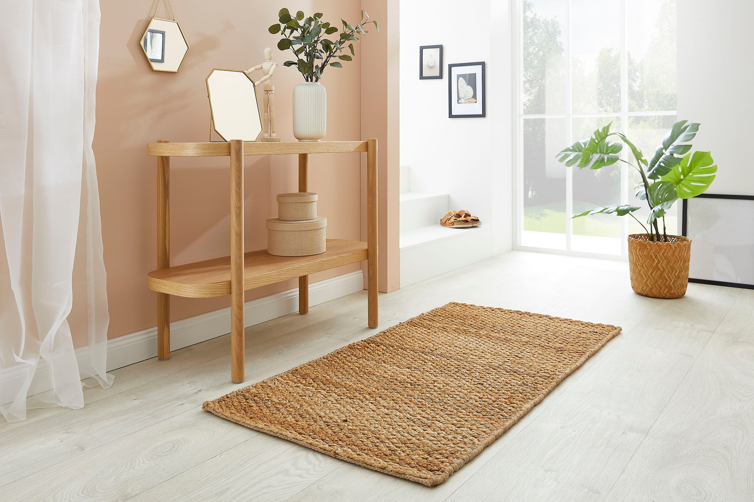 my home Teppich »Oda«, rechteckig, 13 mm Höhe, Flachgewebe, aus Naturfaser, Jute