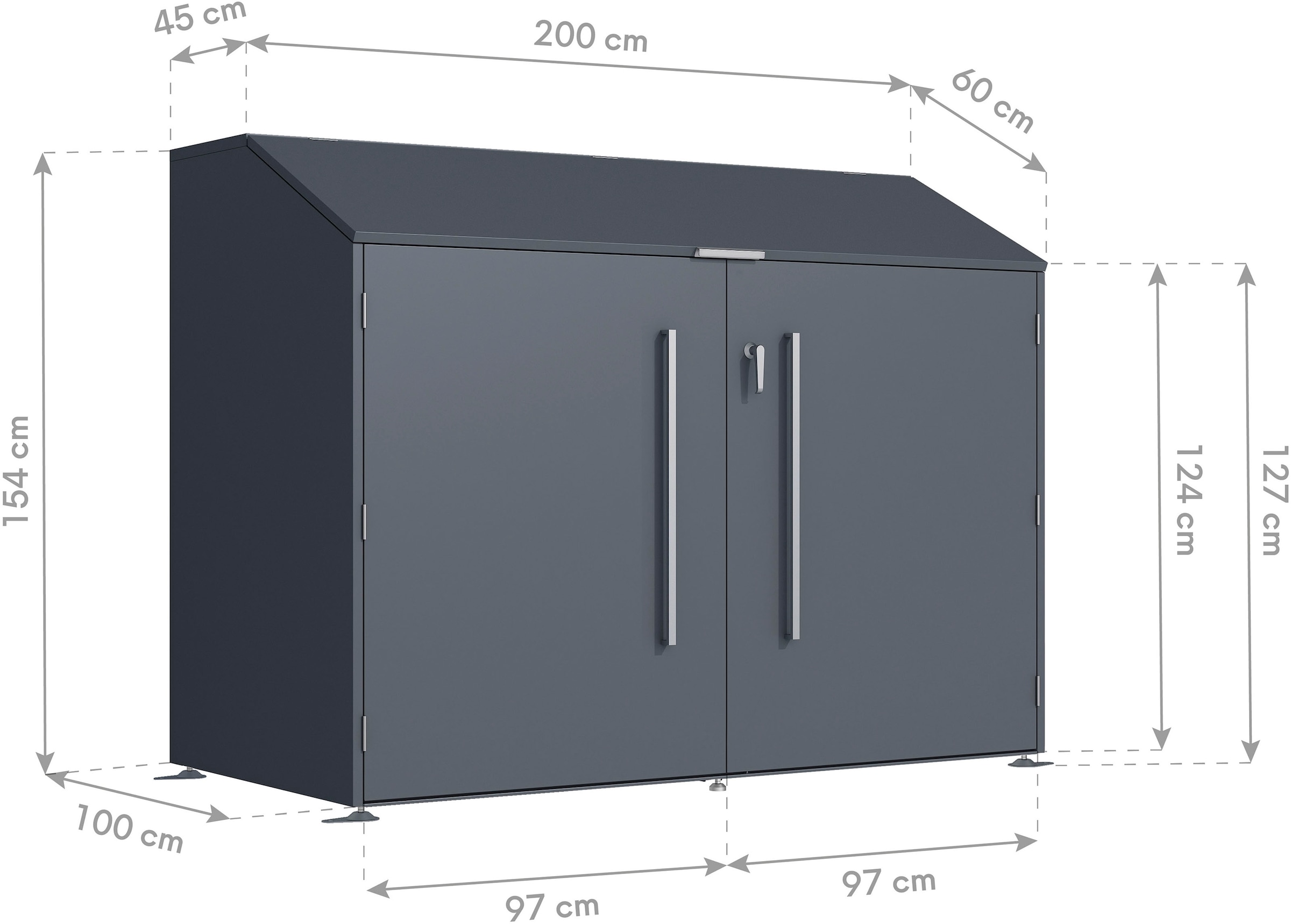 WESTMANN Fahrradbox »Linea« BxTxH: 200x100x154 cm