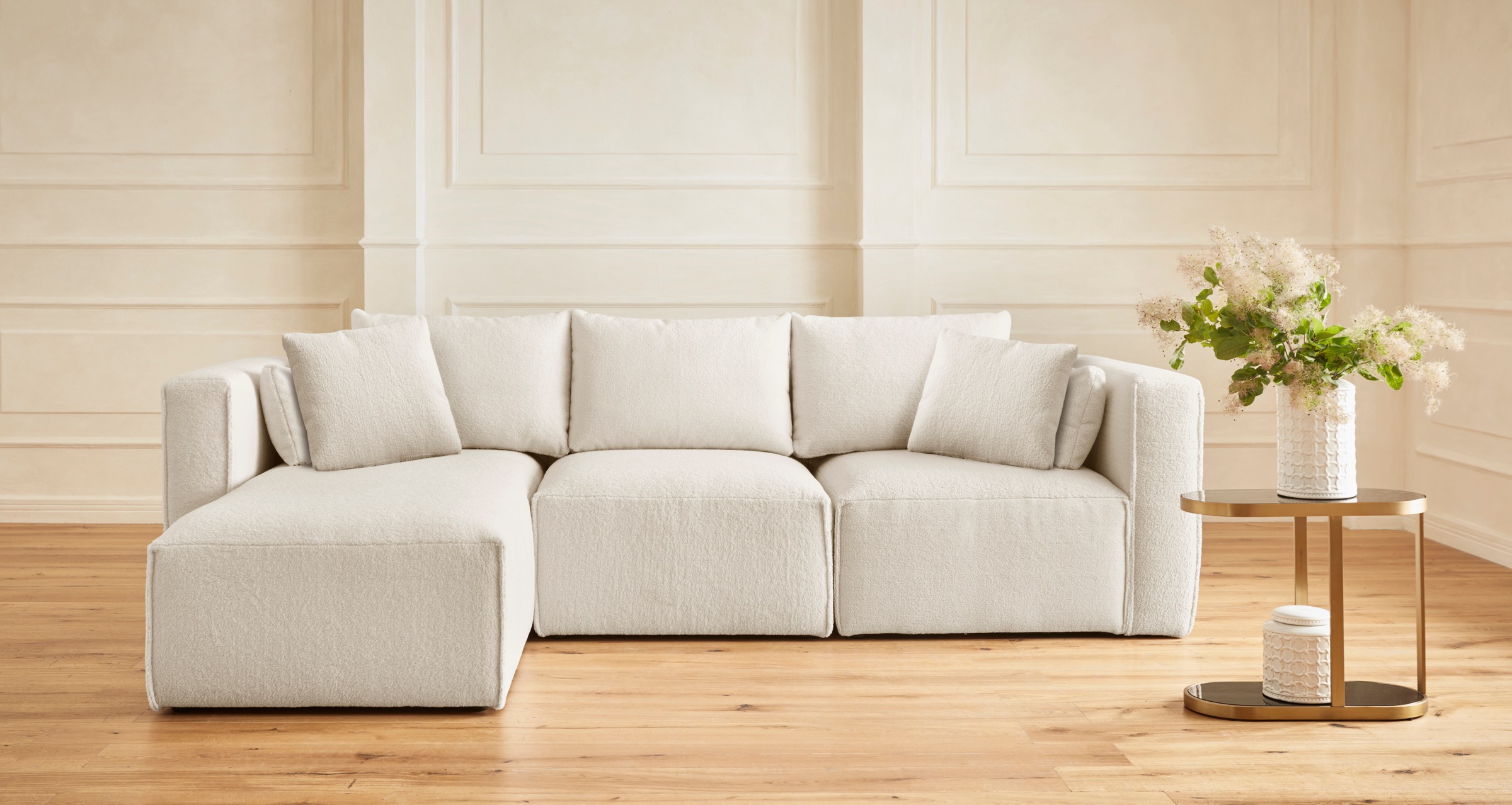 Guido Maria Kretschmer Home&Living Ecksofa »Comfine L-Form«, zusammengesetzt aus Modulen, 3 Bezugsqualitäten und viele Farben