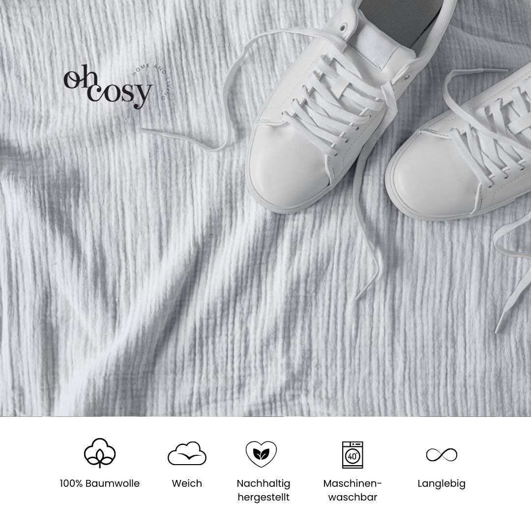 Oh cosy Bettwäsche »Sally aus superweichem Musselin, 135x200cm + 80x80cm« 2 Stk. tlg. Made in Green