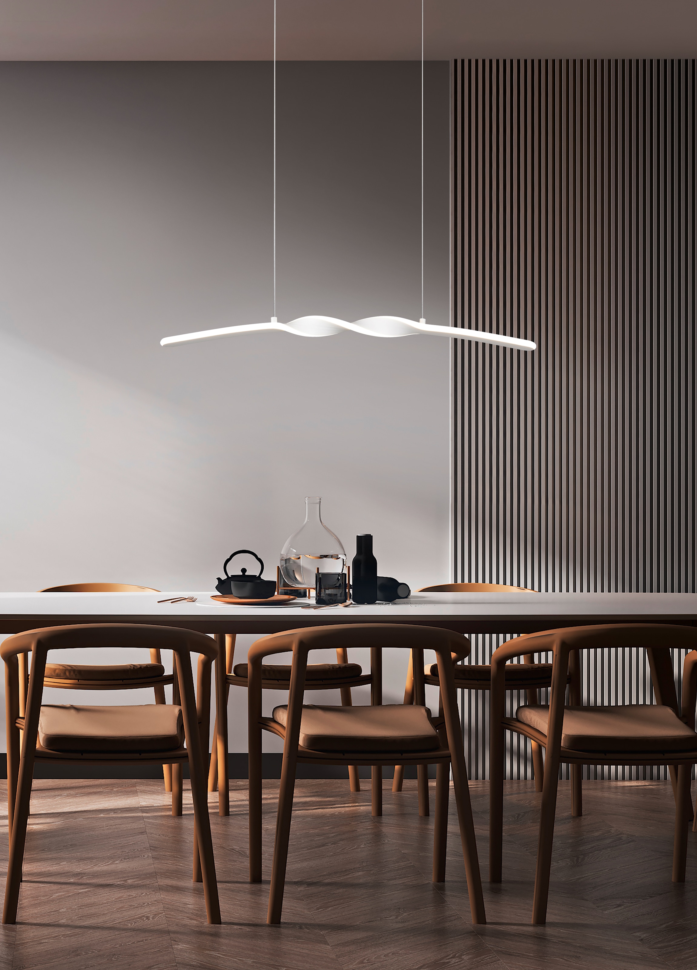 REALITY Leuchten LED Pendelleuchte »GINKO, Hängeleuchte LED 18W 2100 Lumen 4000K kaltweiß« LED-Board 1 Stk. Kaltweiß Hängelampe Esszimmer, höhenverstellbar bis max 150cm, Breite 79 cm