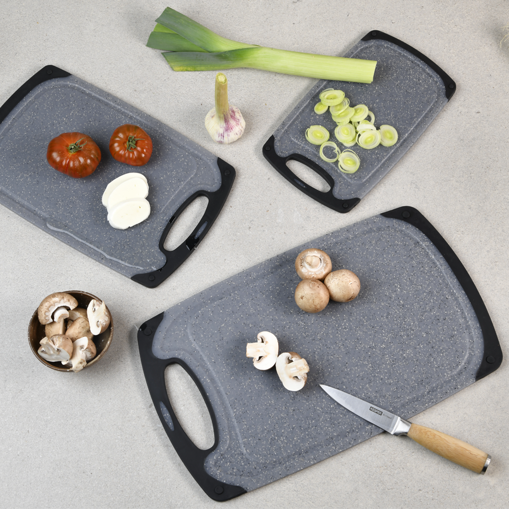 KESPER® Schneidebrett »Brett mit "RUTSCH-STOPP"«, (Set, 3 St.)