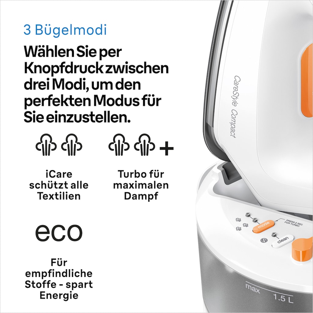 Braun Dampfbügelstation »CareStyle Compact IS2132WH«