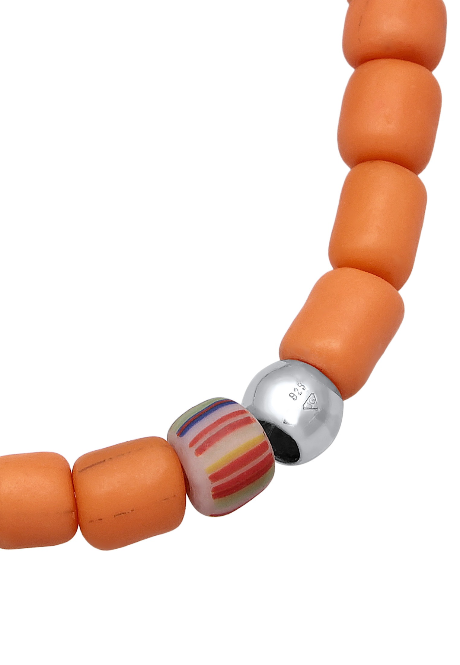 Elli Armkette »Armband Glas Beads Orange 925 Silber«