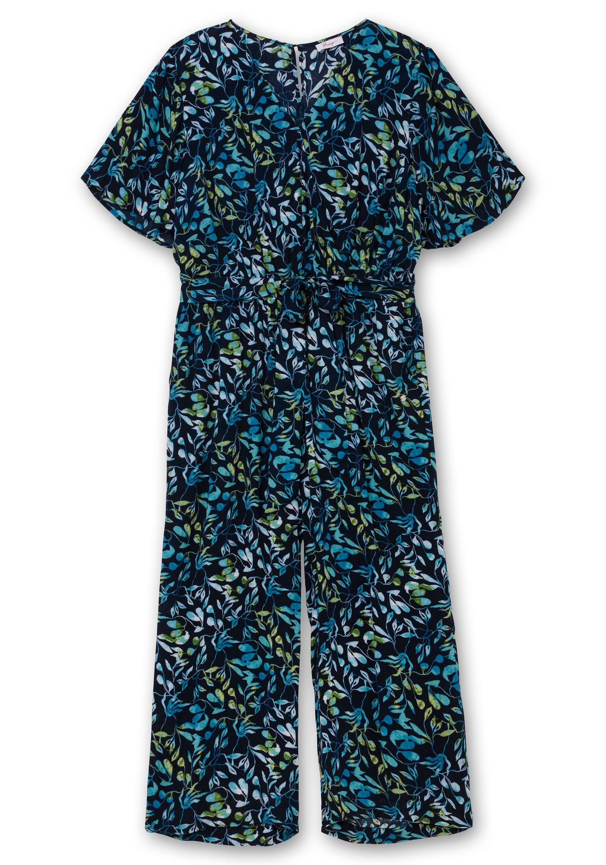 Sheego Jumpsuit »Overall in Wickeloptik, mit Cut-out-Ärmeln«