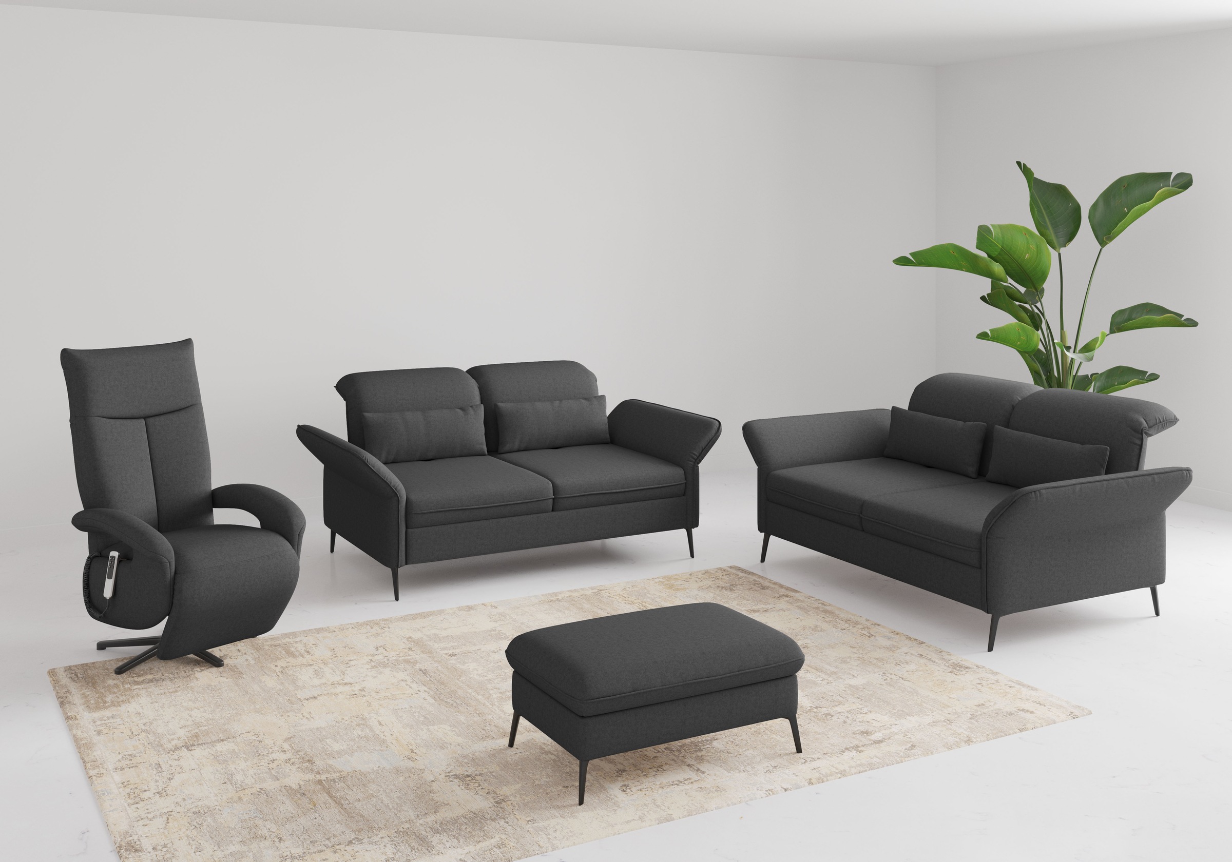 sit&more 3-Sitzer »Emely, inkl. Sitztiefenverstellung« wahlweise mit Bettfunktion, Kopf- & Armteilverstellung