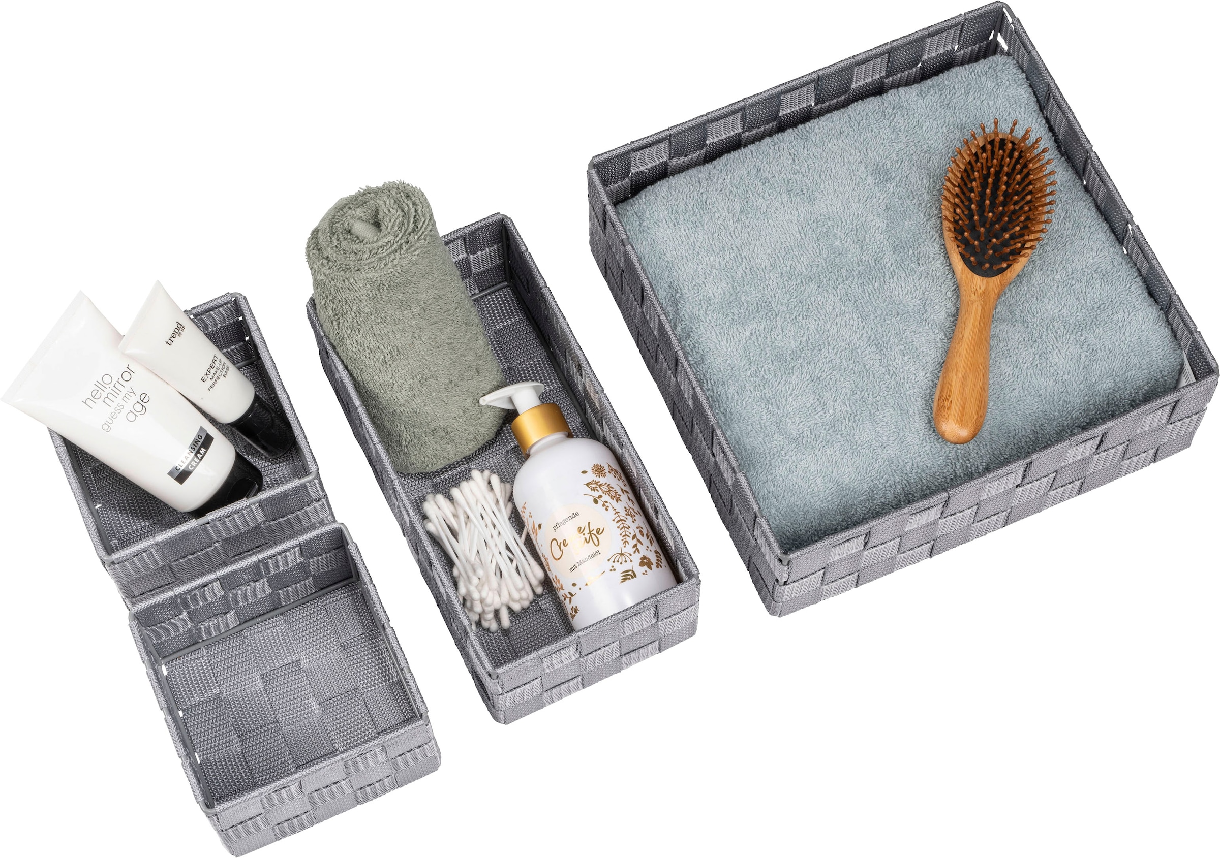 WENKO Badorganizer »Adria«, (4 St.), aus hochwertigem Kunststoff-Geflecht