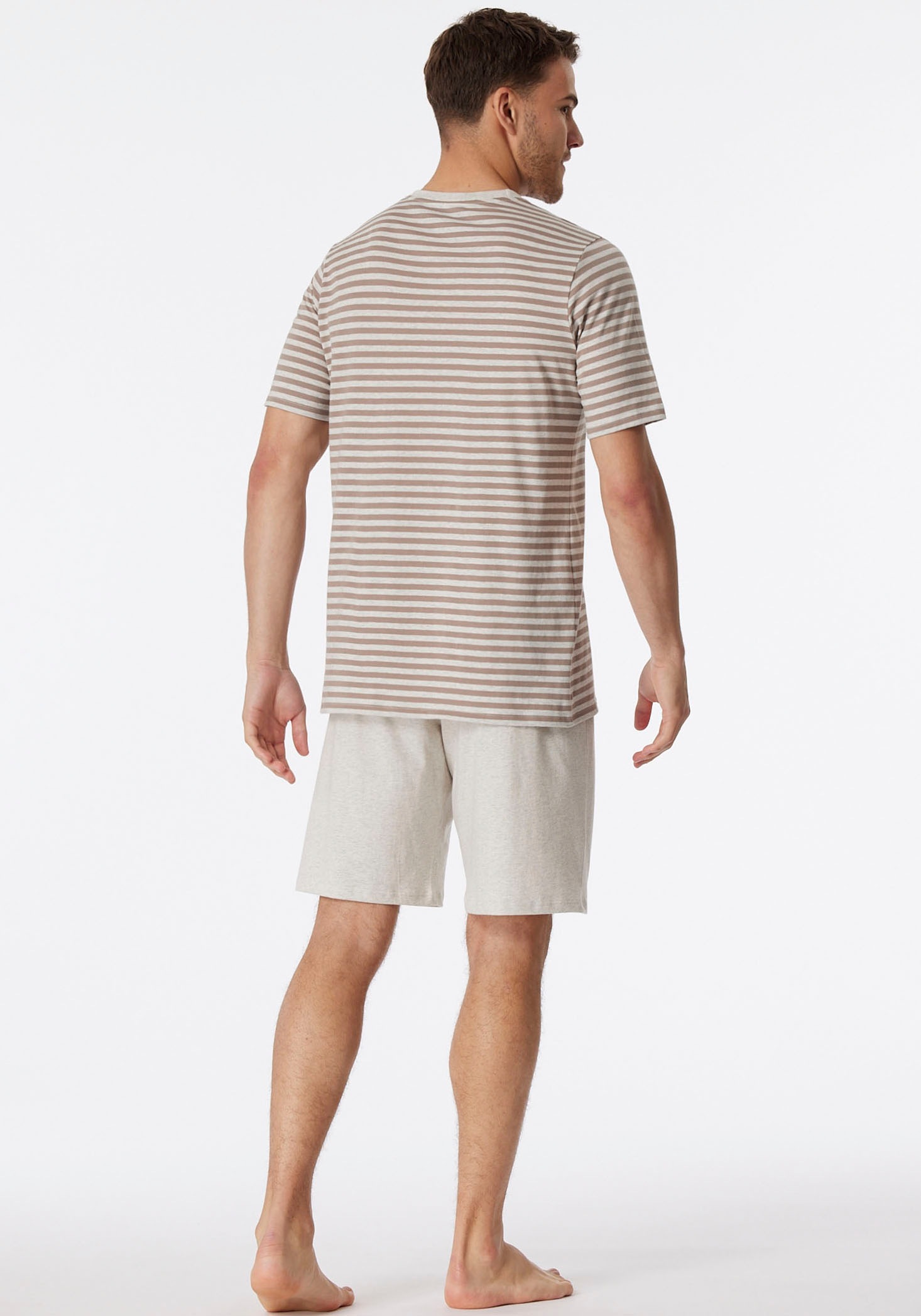 Schiesser Shorty »"Casual Nightwear"«, (2 tlg.), mit farbigem Kontraststreifen und geripptem Rundhalsausschnitt