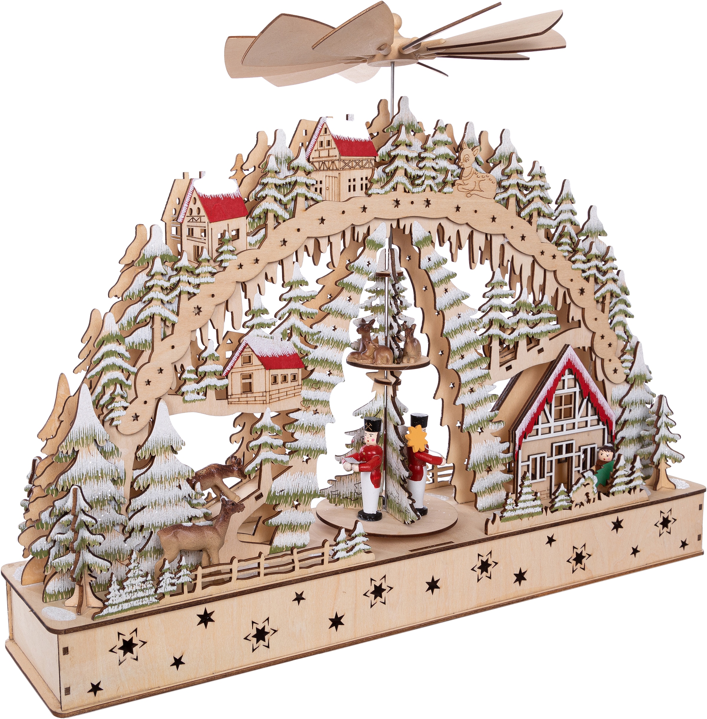 Myflair Möbel & Accessoires LED Schwibbogen »Weihnachtsdeko«, aus Holz, mit LED Beleuchtung, Höhe ca. 38 cm