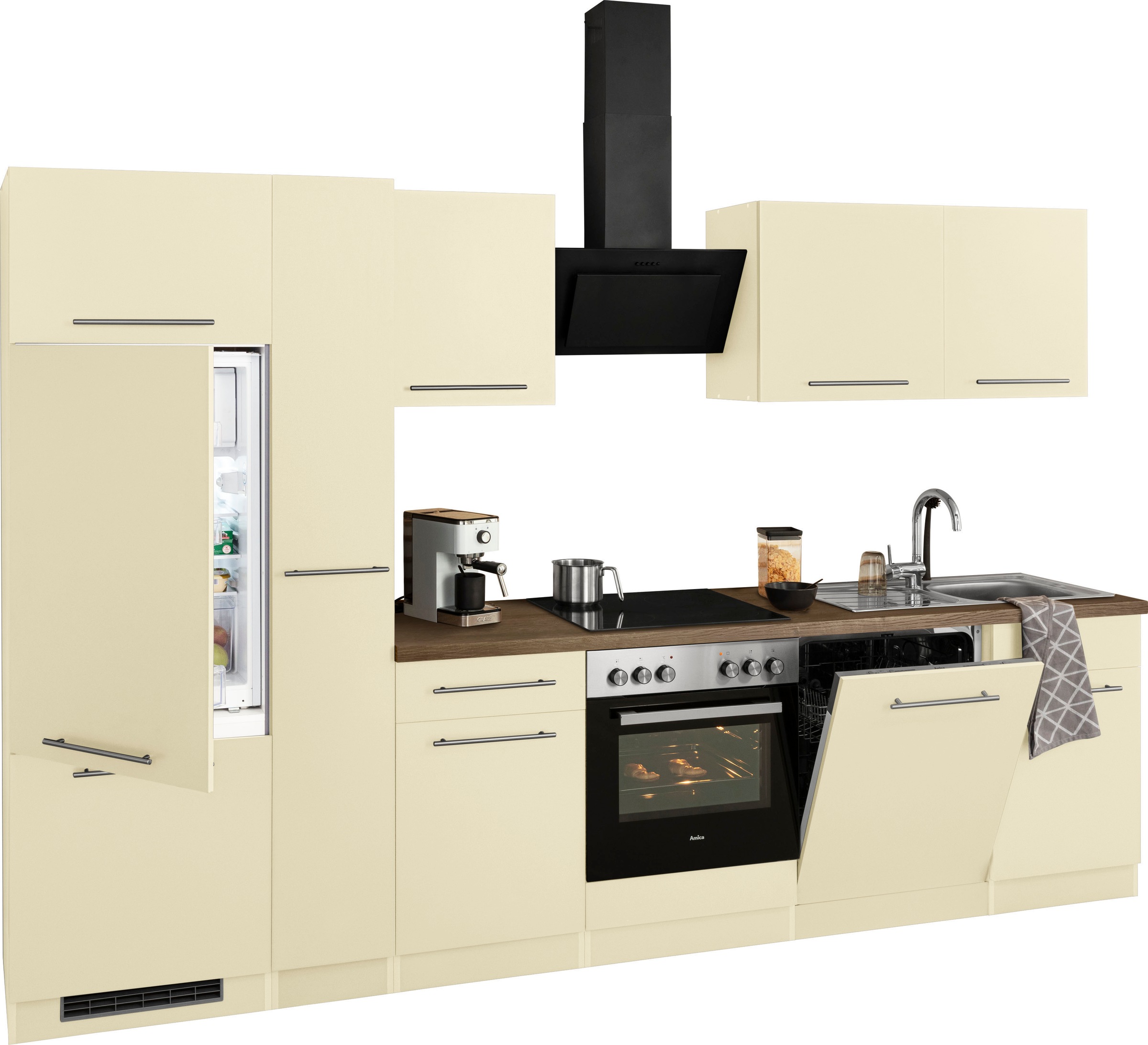 wiho Küchen Küchenzeile »Unna«, mit E-Geräten, Breite 310 cm