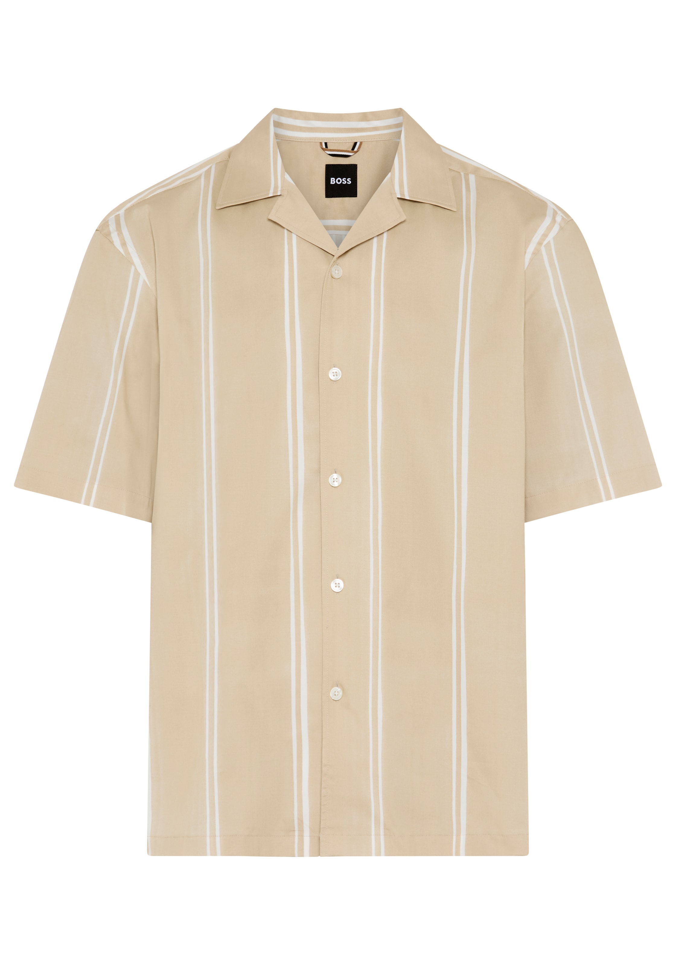 BOSS Kurzarmhemd Freizeitkragen, Stretch-Baumwolle, Relaxed Fit