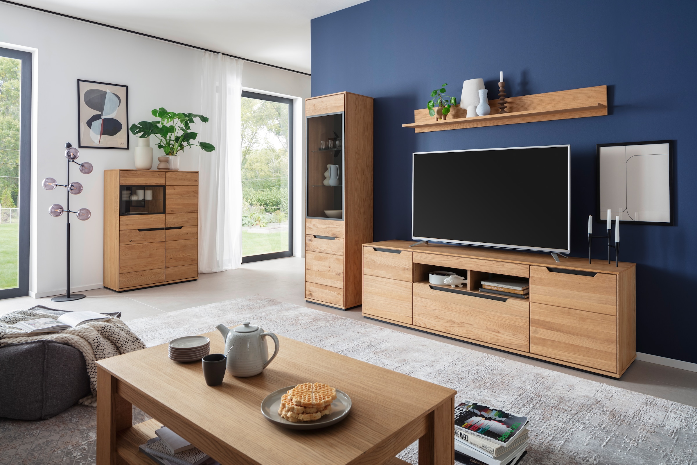 MCA living Wohnwand »Araya Wohnkombination II« Komplett-Set, optional: Glaskantenbeleuchtung, 4 Stk. tlg.