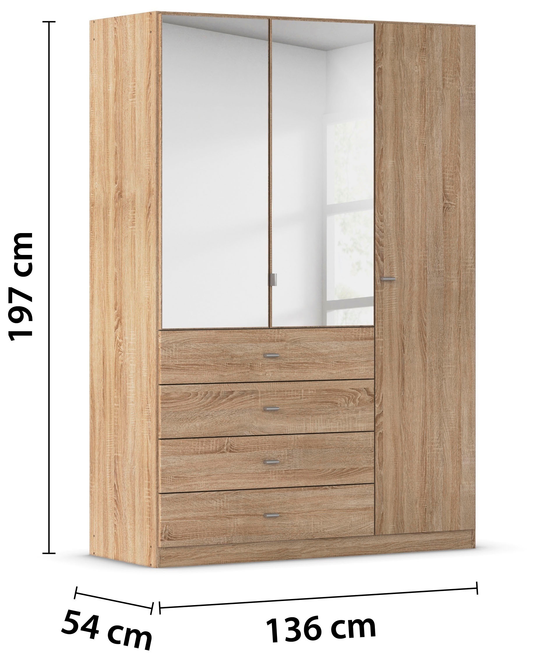 rauch Kleiderschrank »Sinsheim« mit 4 breiten Schubkästen