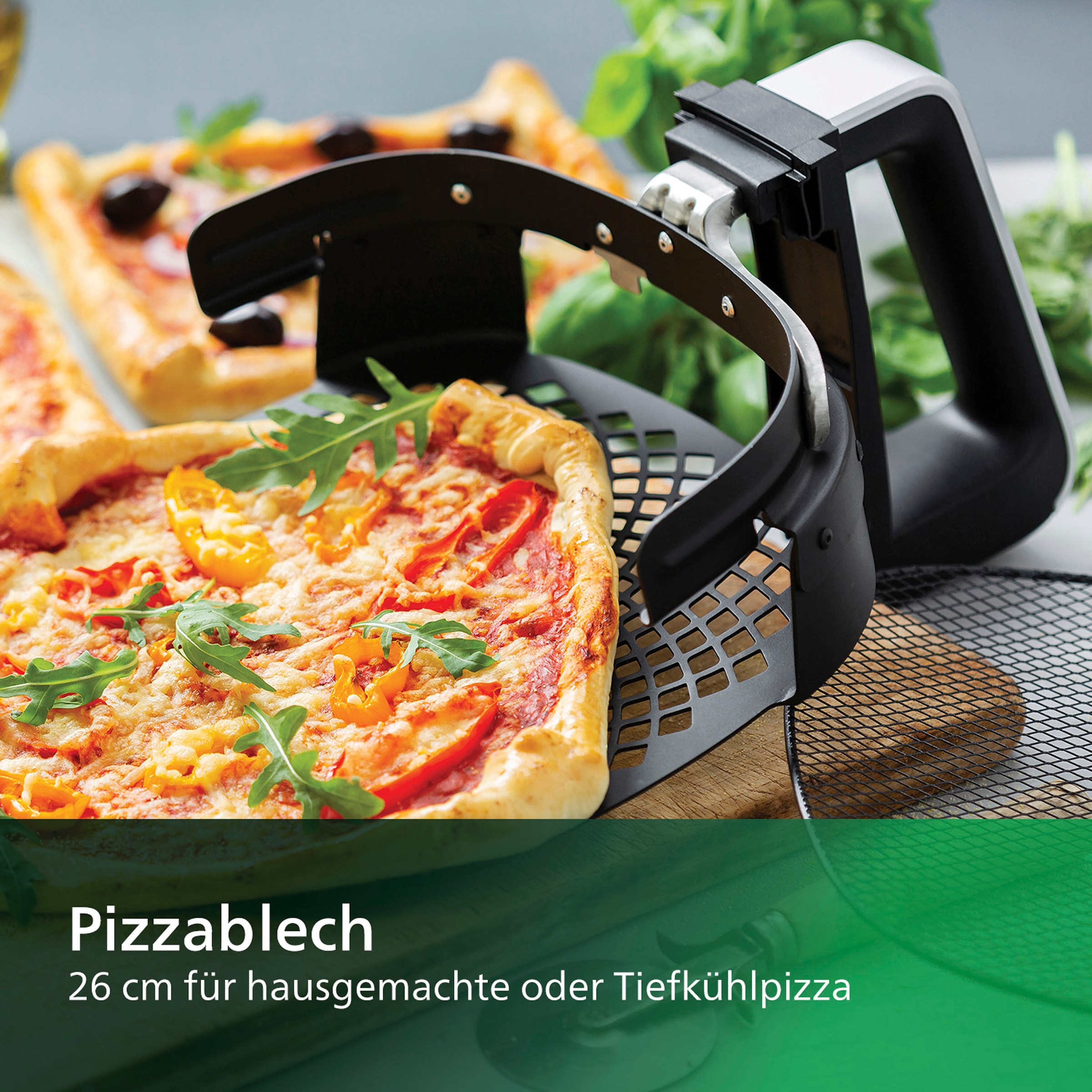 Philips Backeinsatz »HD9953/00 Pizzablech«, (2 tlg.), 24 cm Breite, spülmaschinengeeignet