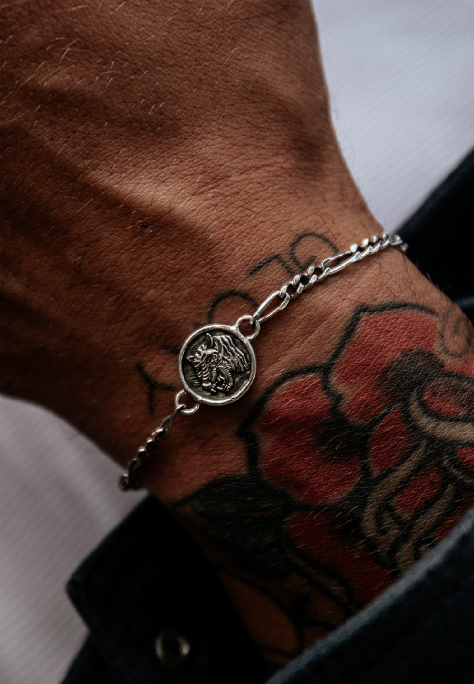 HAZE & GLORY Armkette »Armband Münze - Tiger 925 Silber«
