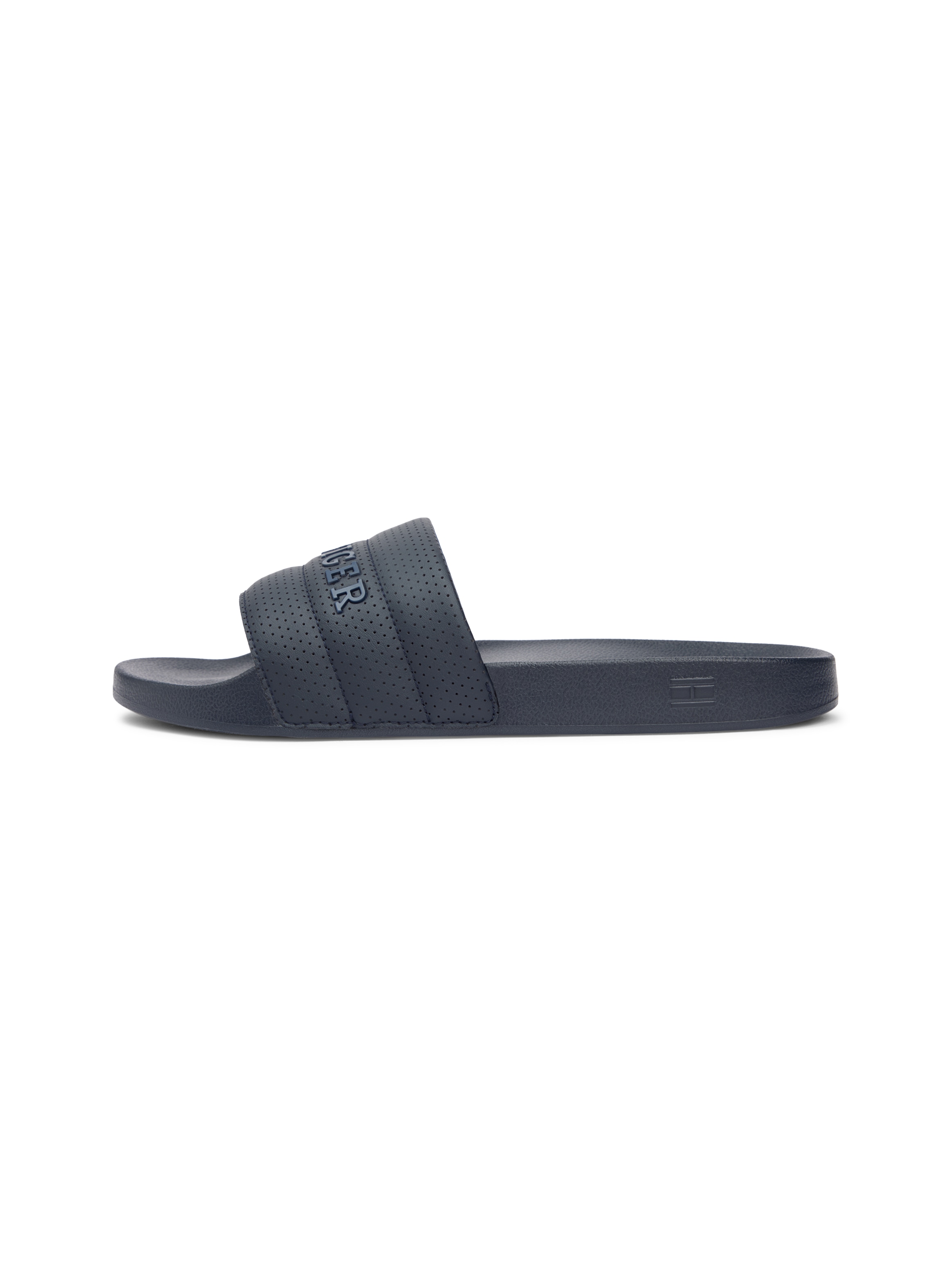 Tommy Hilfiger Pantolette »HILFIGER PAD PERF POOL SLIDE«  , Sommerschuh, Badepantolette mit Logoschriftzug