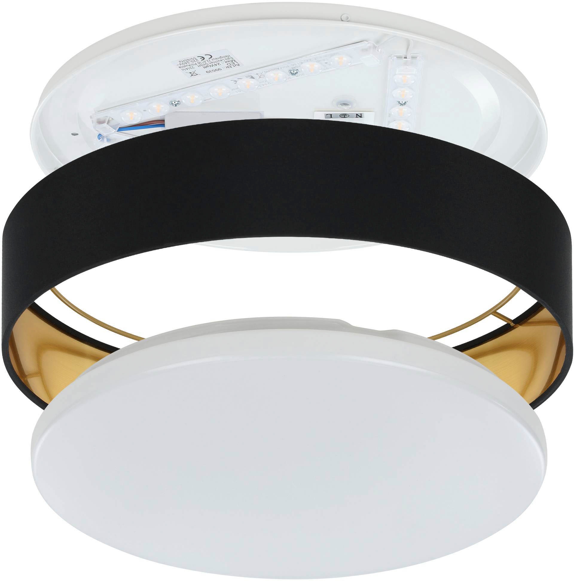EGLO LED Deckenleuchte »Maserlo«, 1 flammig, Leuchtmittel LED-Modul | LED fest integriert, Stofflampe Maserlo2 Ø38 x H9 cm, LED-Platine, Textilschirm