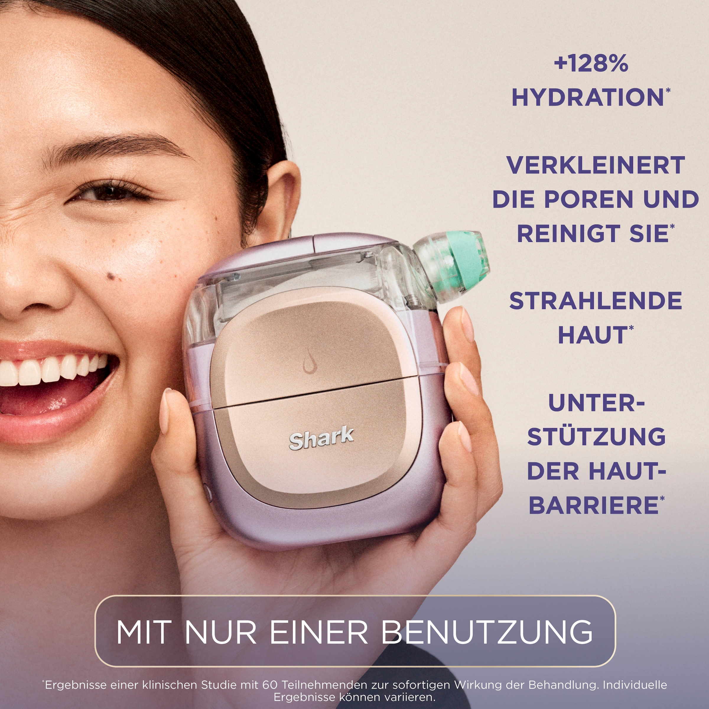Shark Elektrische Gesichtsreinigungsbürste »FH320EUPL Facial Pro Glow« Hydro-Gesichtspflegesystem für Zuhause