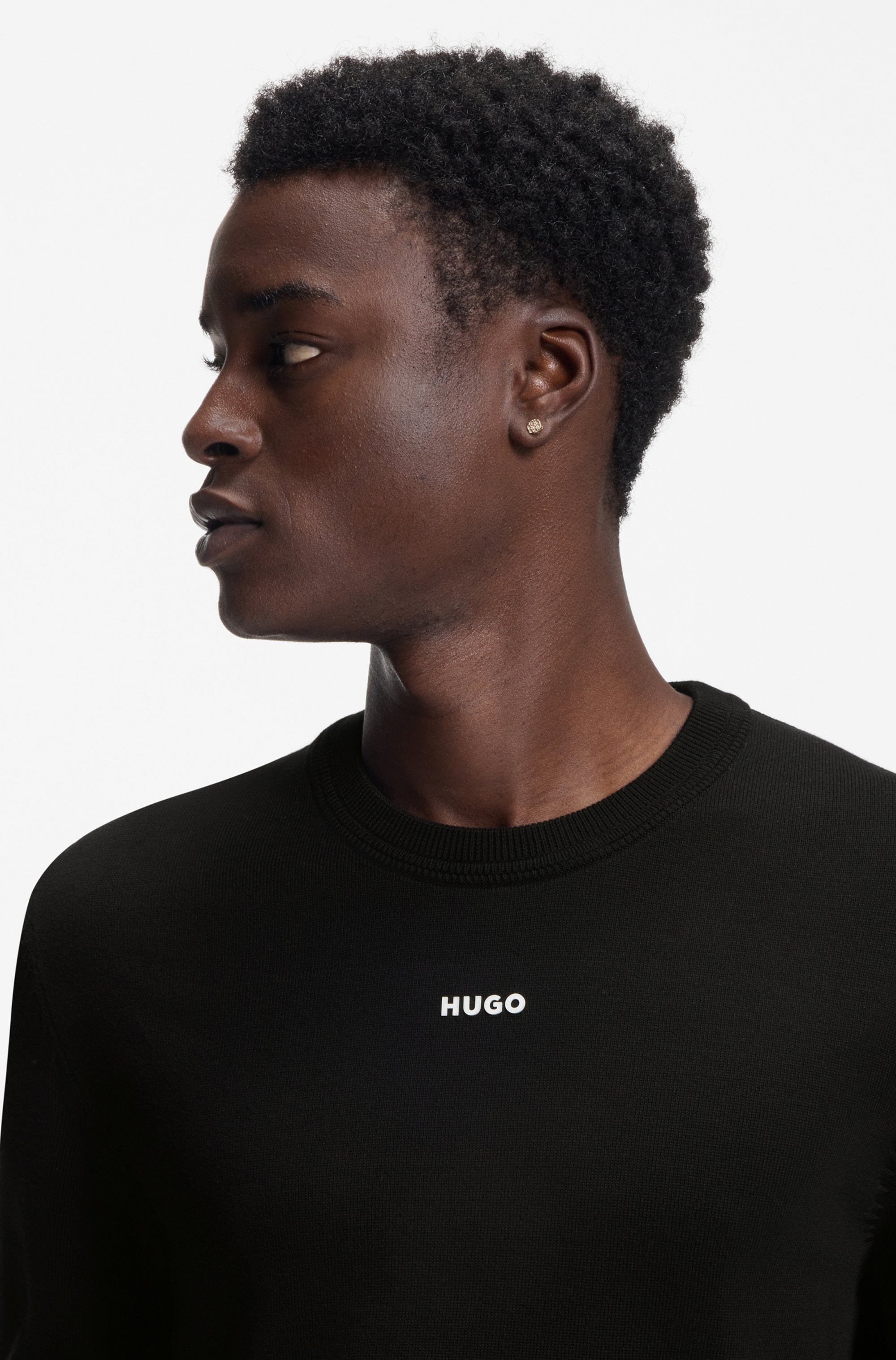HUGO Rundhalspullover »San Cassius-C2« Rundhalsausschnitt, Slim Fit, Feinstrick