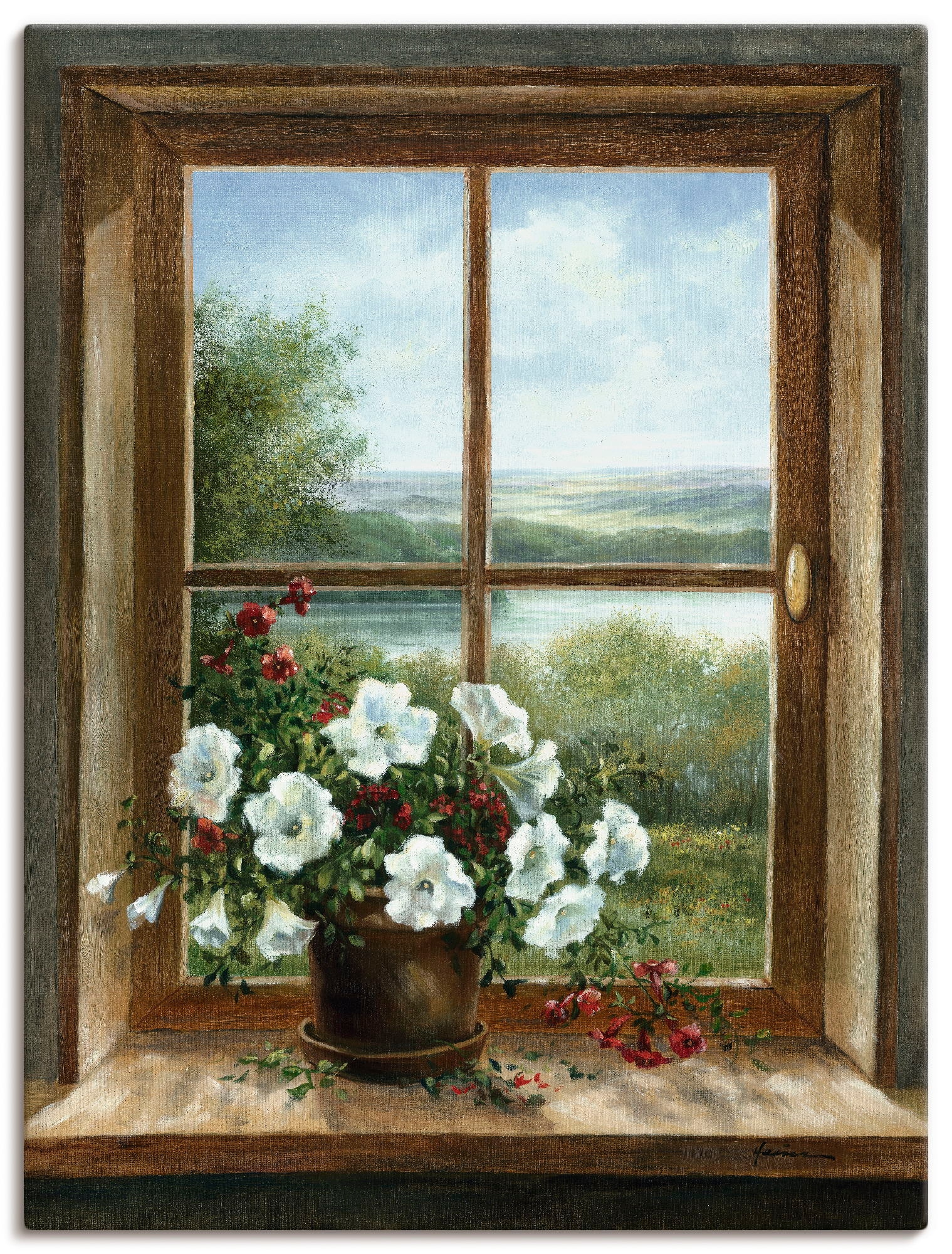 Artland Wandbild »Blumen am Fenster«, in versch. St.), Größen OTTO bei Alubild, als (1 Poster Leinwandbild, Arrangements, Wandaufkleber oder