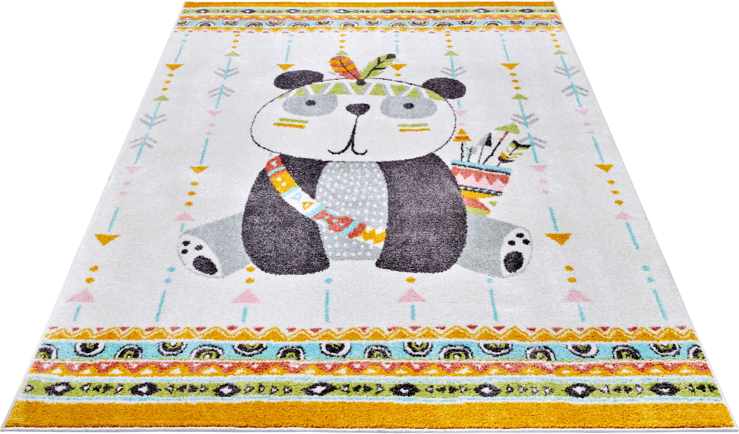 HANSE Home Kinderteppich »Adventures Panda«, rechteckig, 7 mm Höhe, Spielteppich, fest, Kinderzimmer, Kurzflor, Spielunterlage