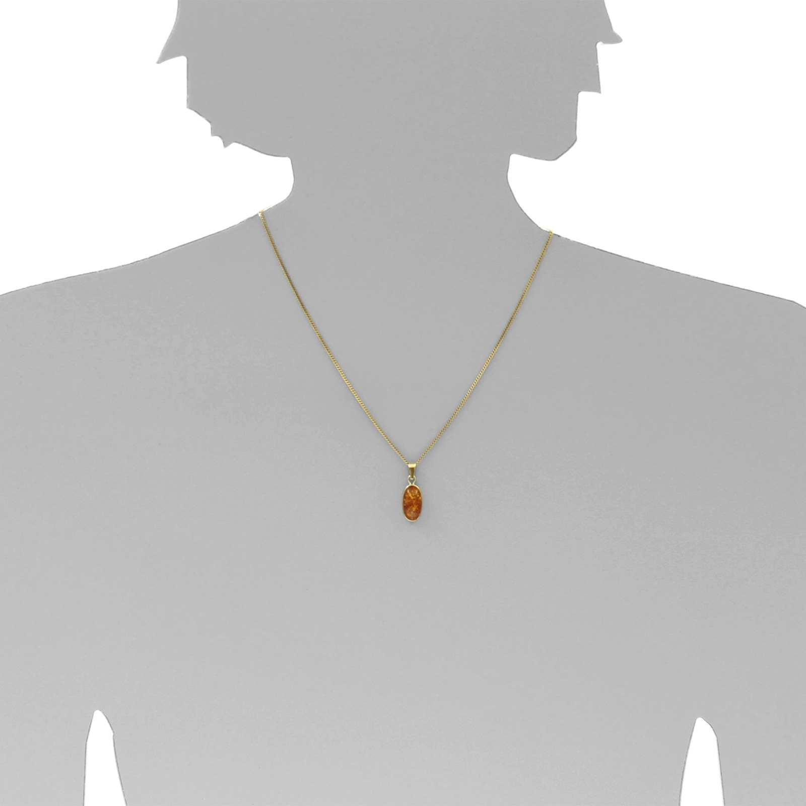 OSTSEE-SCHMUCK Kette und Anhänger Set »- Classic 16x8 - Gold 333/000 - Bernstein«