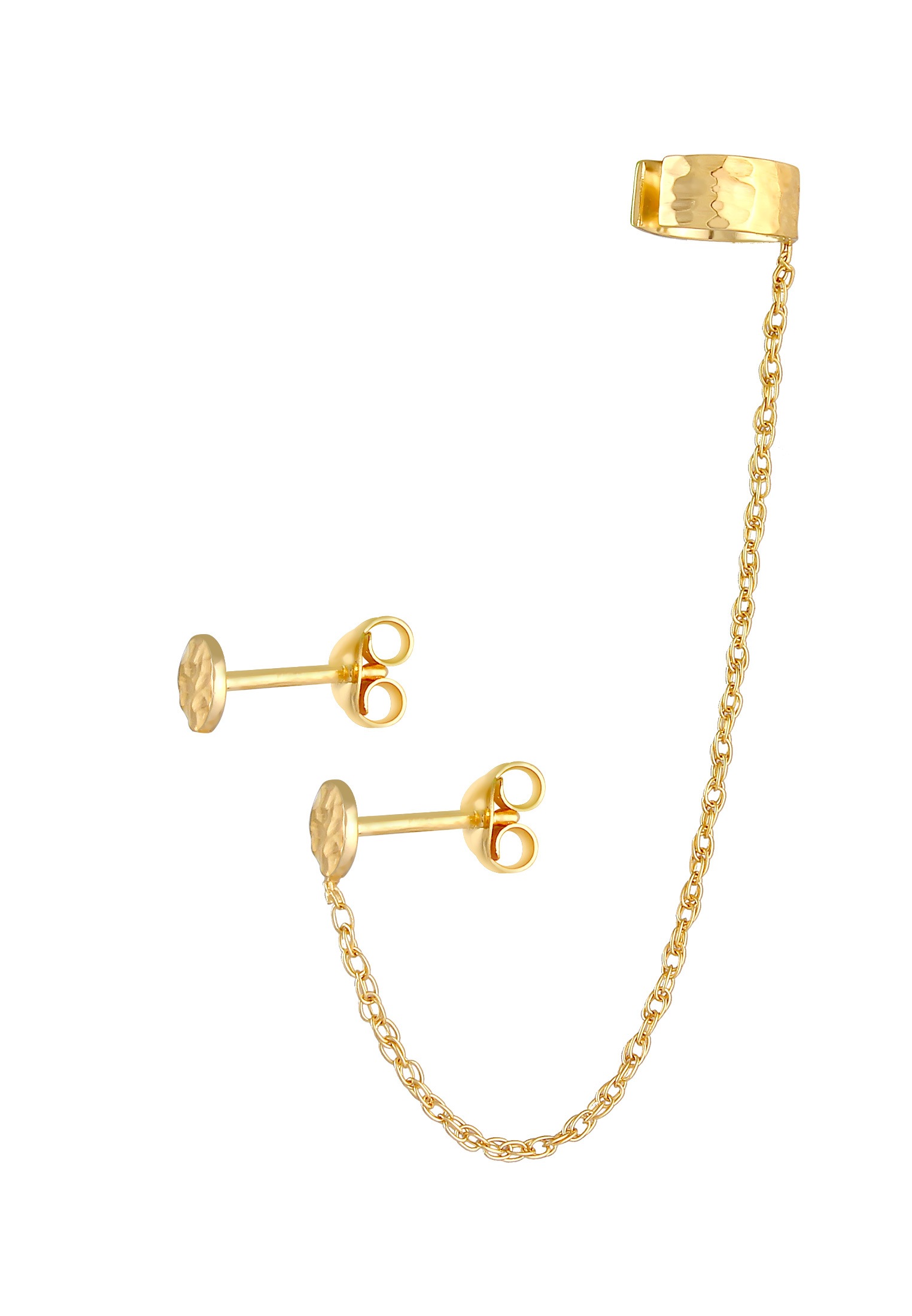Elli Paar Ohrhänger »Ohrringe Earcuff Stecker Rund Organic Struktur 925 Silber«