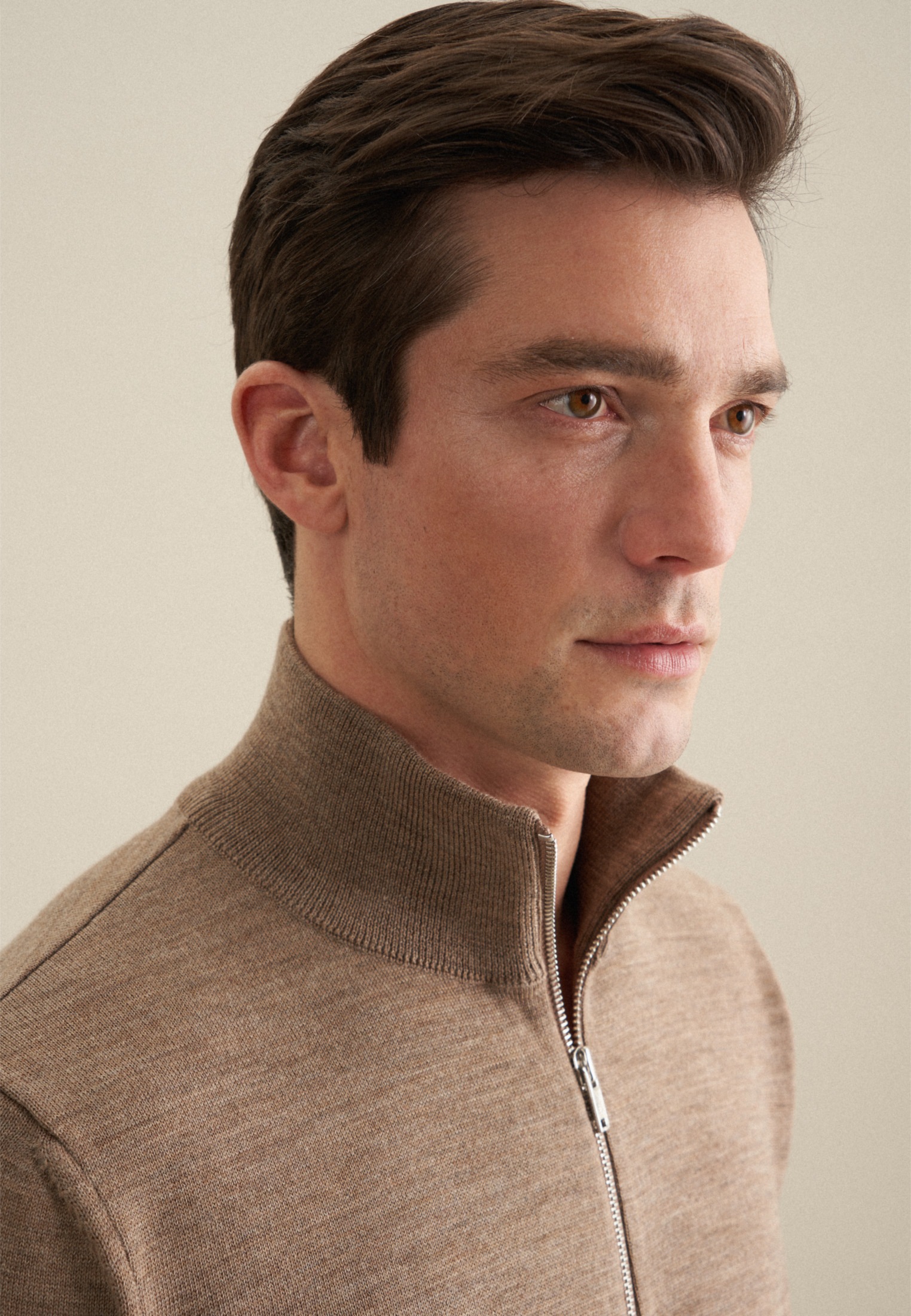 seidensticker Strickpullover »Schwarze Rose«, Quarter Zip Uni