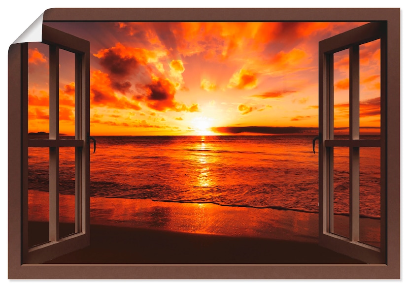 Artland Wandbild »Fensterblick vom im (1 Größen Poster Leinwandbild, - Shop in oder OTTO Pier«, St.), Fensterblick, versch. als Wandaufkleber Online