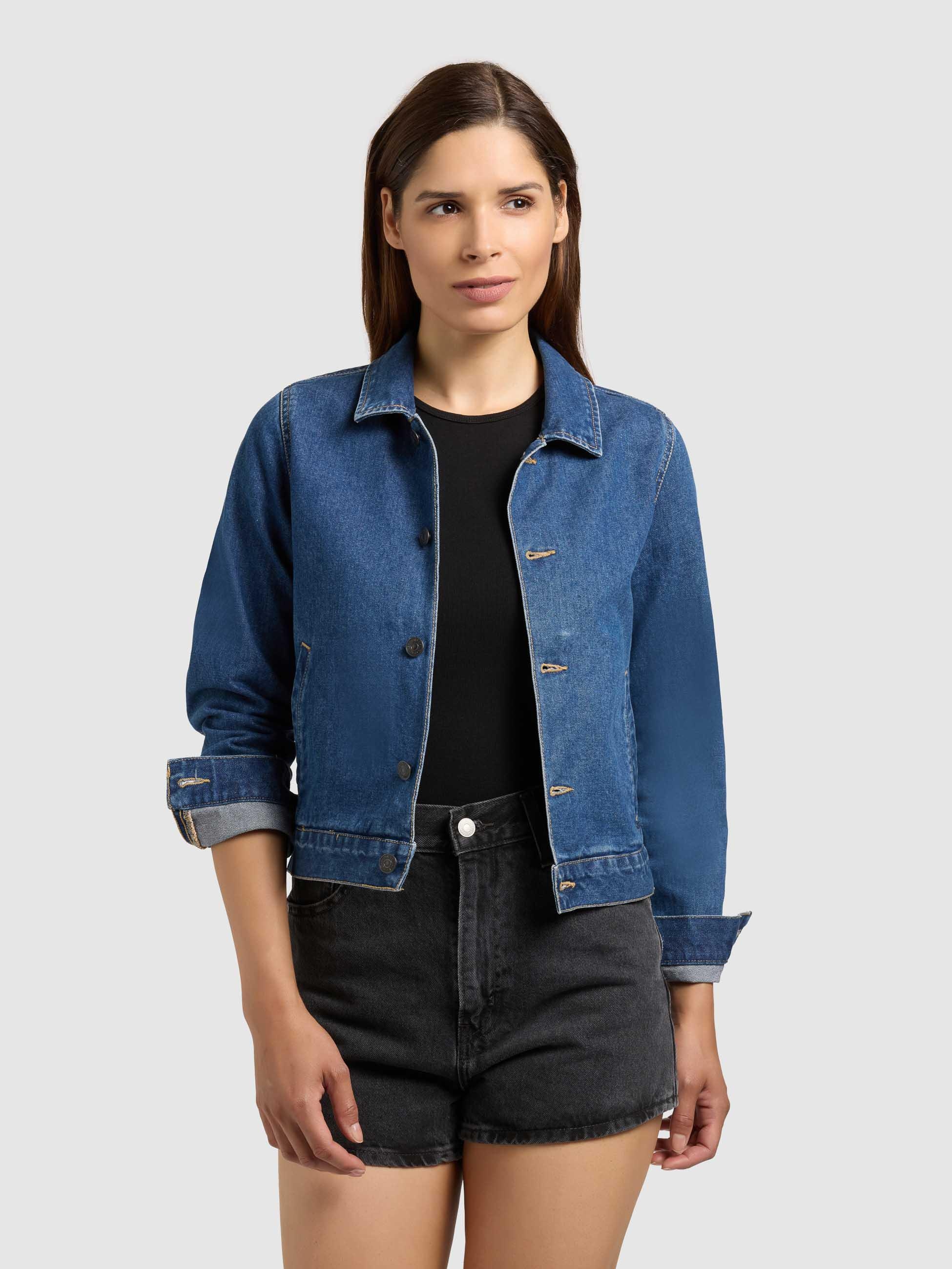 khujo Jeansjacke »Jeansjacke Renia« ohne Kapuze Moderne Damen Denim-Jacke