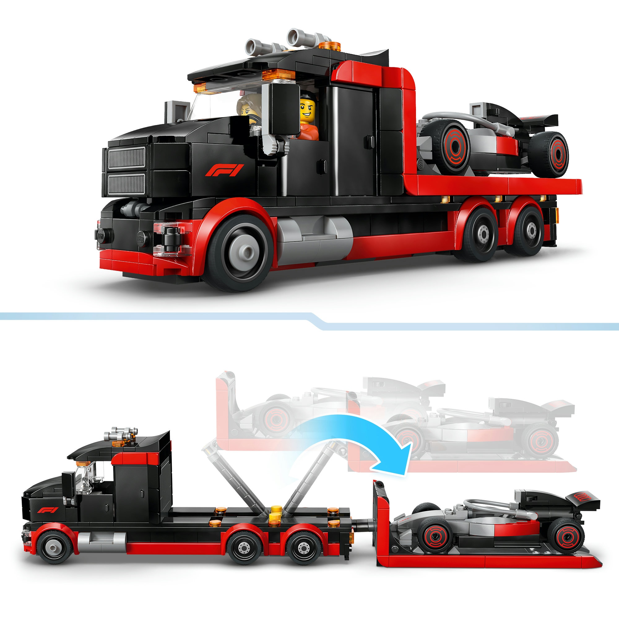 LEGO® Konstruktionsspielsteine »F1 Truck mit Audi F1 Rennwagen (60493), LEGO City«