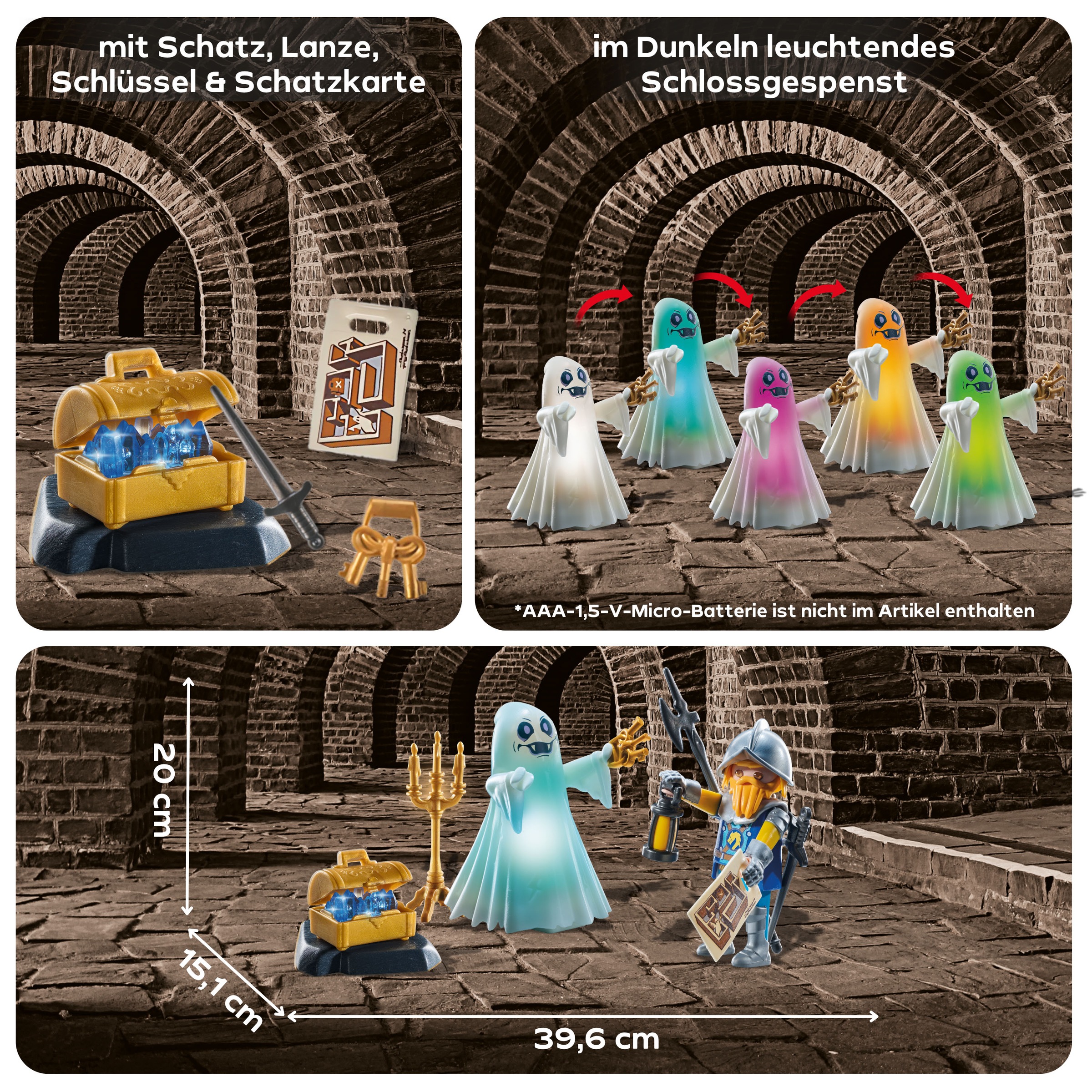 Playmobil® Konstruktions-Spielset »Schlossgespenst und Ritter (71797), Playmobil Novelmore«, (18 St.)