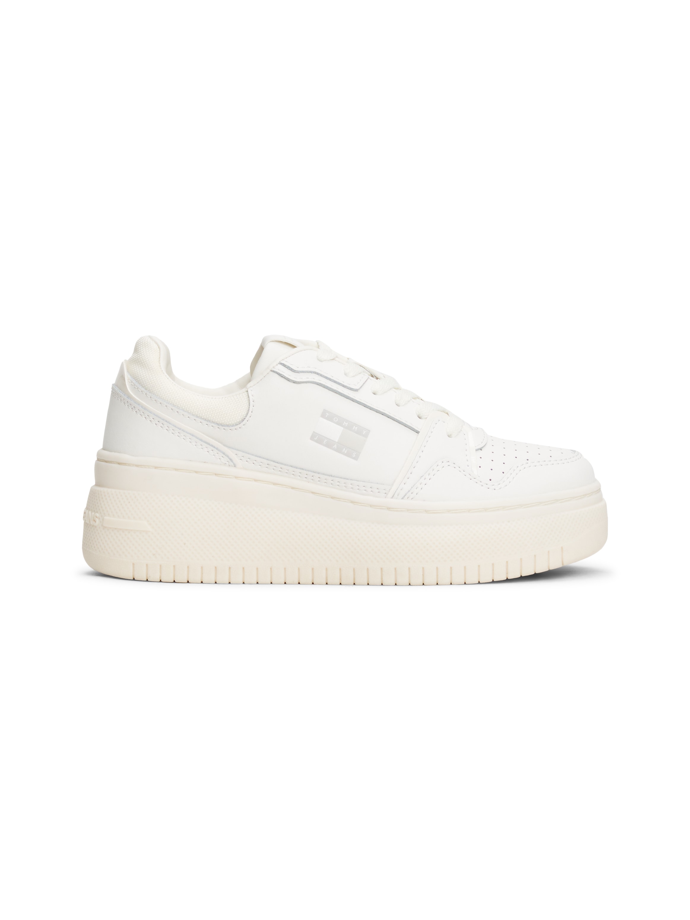 Tommy Jeans Keilsneaker »TJW RETRO BASKET FLATFORM«, Keilabsatz, Plateau, Freizeitschuh, Schnürschuh mit Lochmuster