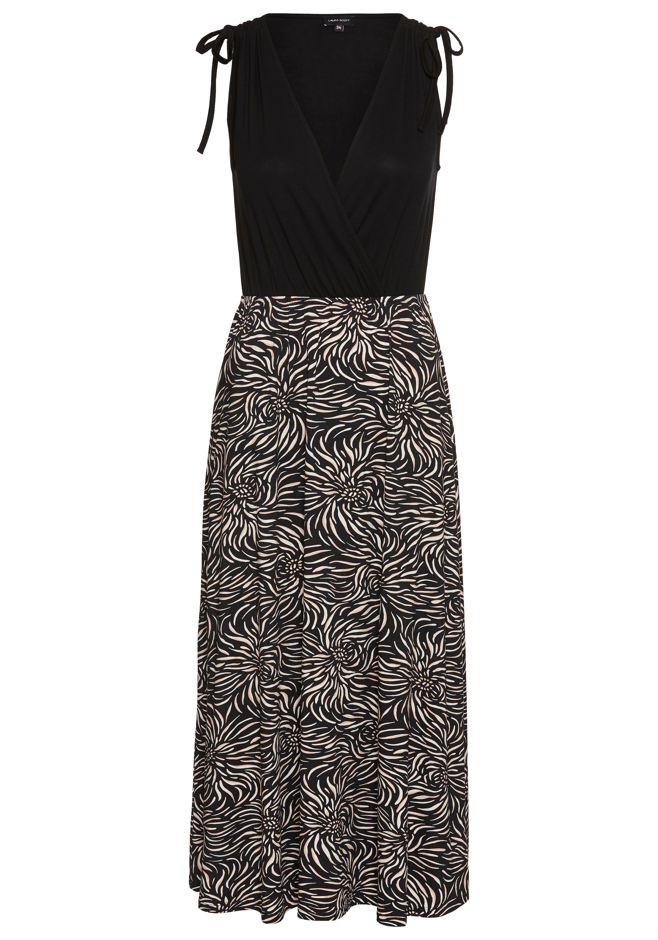 Laura Scott Sommerkleid, in 2in1-Optik, Oberteil in Wickeloptik & Raffung - NEUE KOLLEKTION