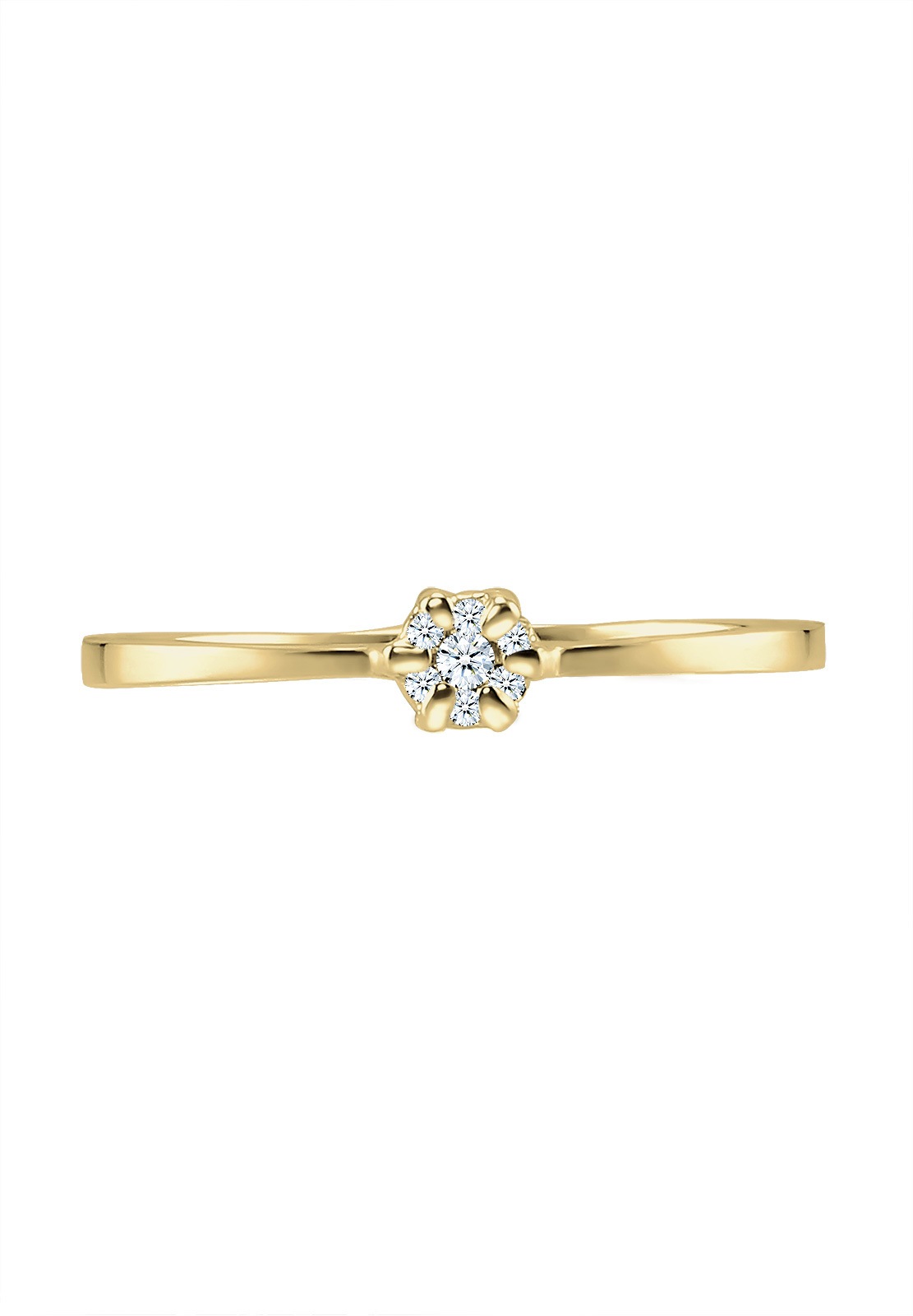 Elli DIAMONDS Trauring »Ring Verlobungsring Blume Diamant Weiß (0.045ct) 375 Gelbgold«