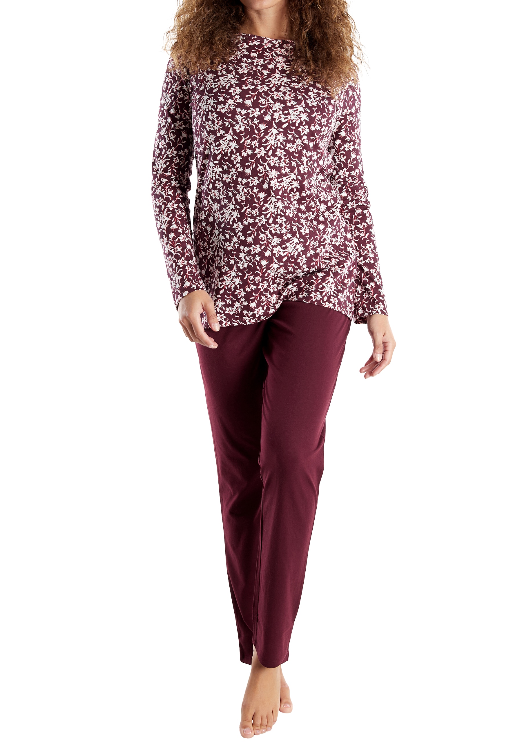 GÖTZBURG Schlafanzug »Chania« 2 Stk. tlg., mit langen Ärmeln, Rundhalsausschnitt, Cotton