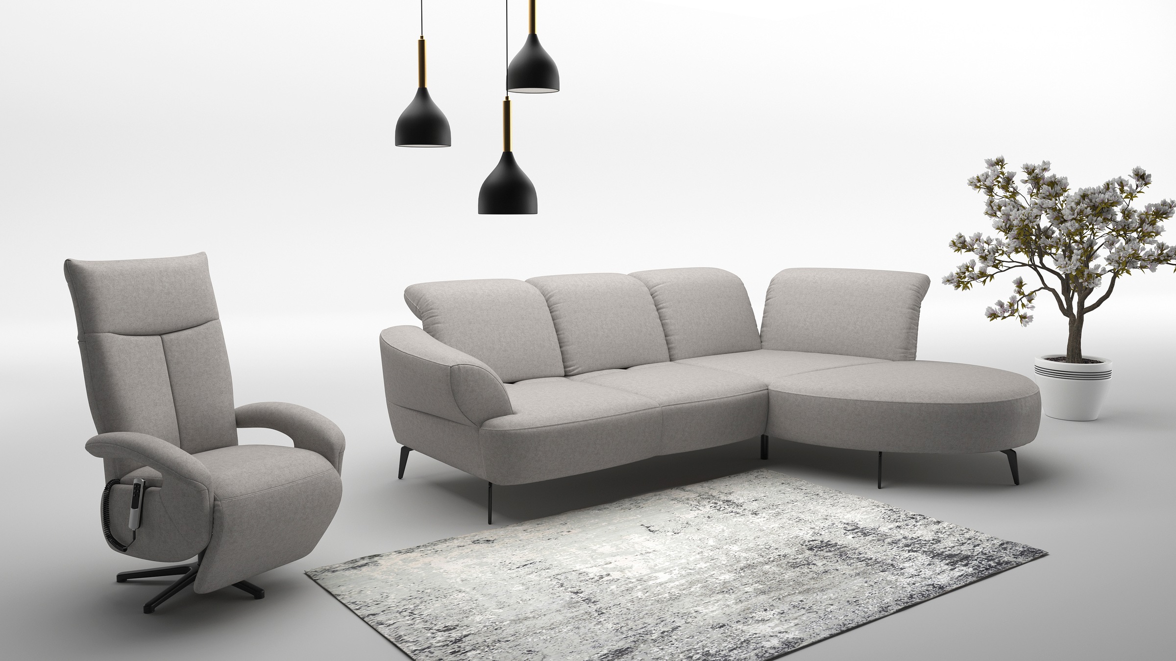 sit&more Ecksofa »Dance, L-Form, inkl. Sitztiefenverstellung« inkl. Click&Seat, optional mit Kopfteilverstellung