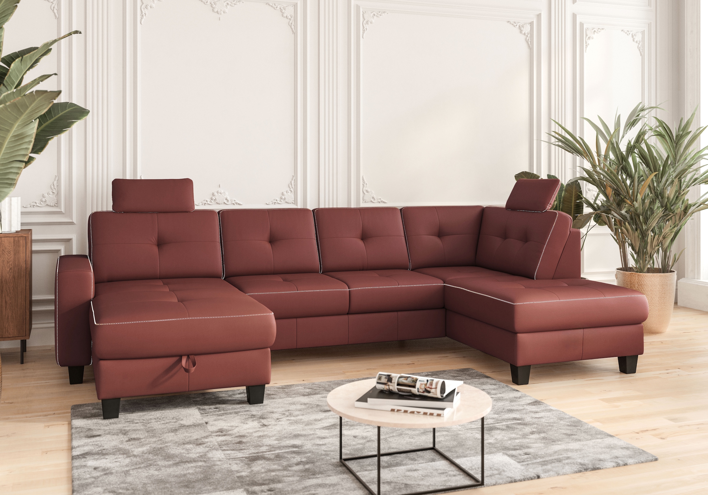 Places of Style Wohnlandschaft »Varese«, wahlweise mit Bettfunktion und Bettkasten