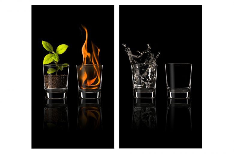 Wall-Art Herd-Abdeckplatte »Frutos Vargas Four Elements«