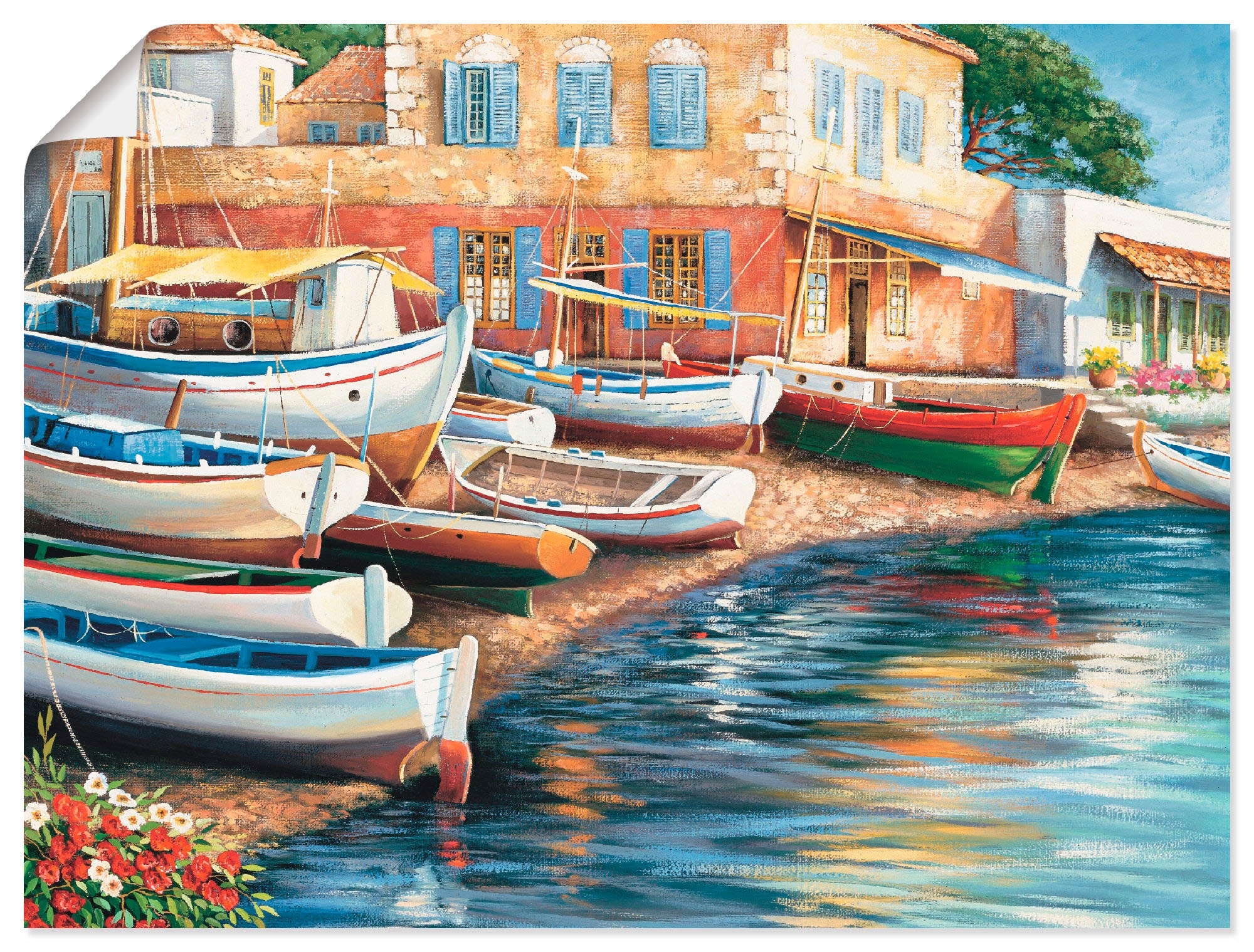 Artland Wandbild »Mediterranes Ambiente I«, Boote & Schiffe, (1 St.), in vielen Größen & Produktarten -Leinwandbild, Poster, Wandaufkleber / Wandtattoo auch für Badezimmer geeignet
