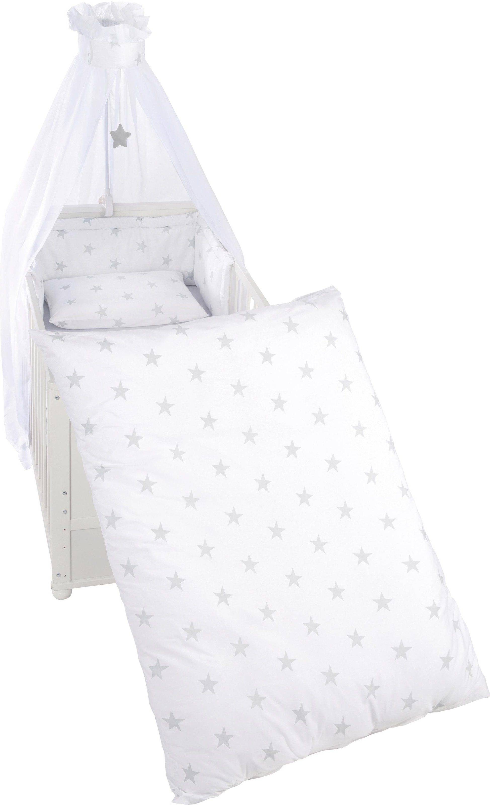 Roba® Himmelbettgarnitur »Little Stars«, 4tlg., mit Bettwäsche, Nestchen und Himmel