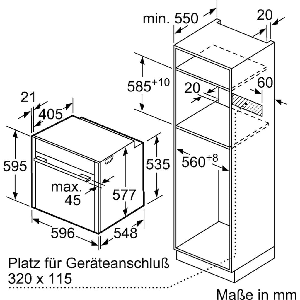 NEFF Einbaubackofen »B45CR22N0«, N 70, B45CR22N0, mit Teleskopauszug nachrüstbar, easyClean